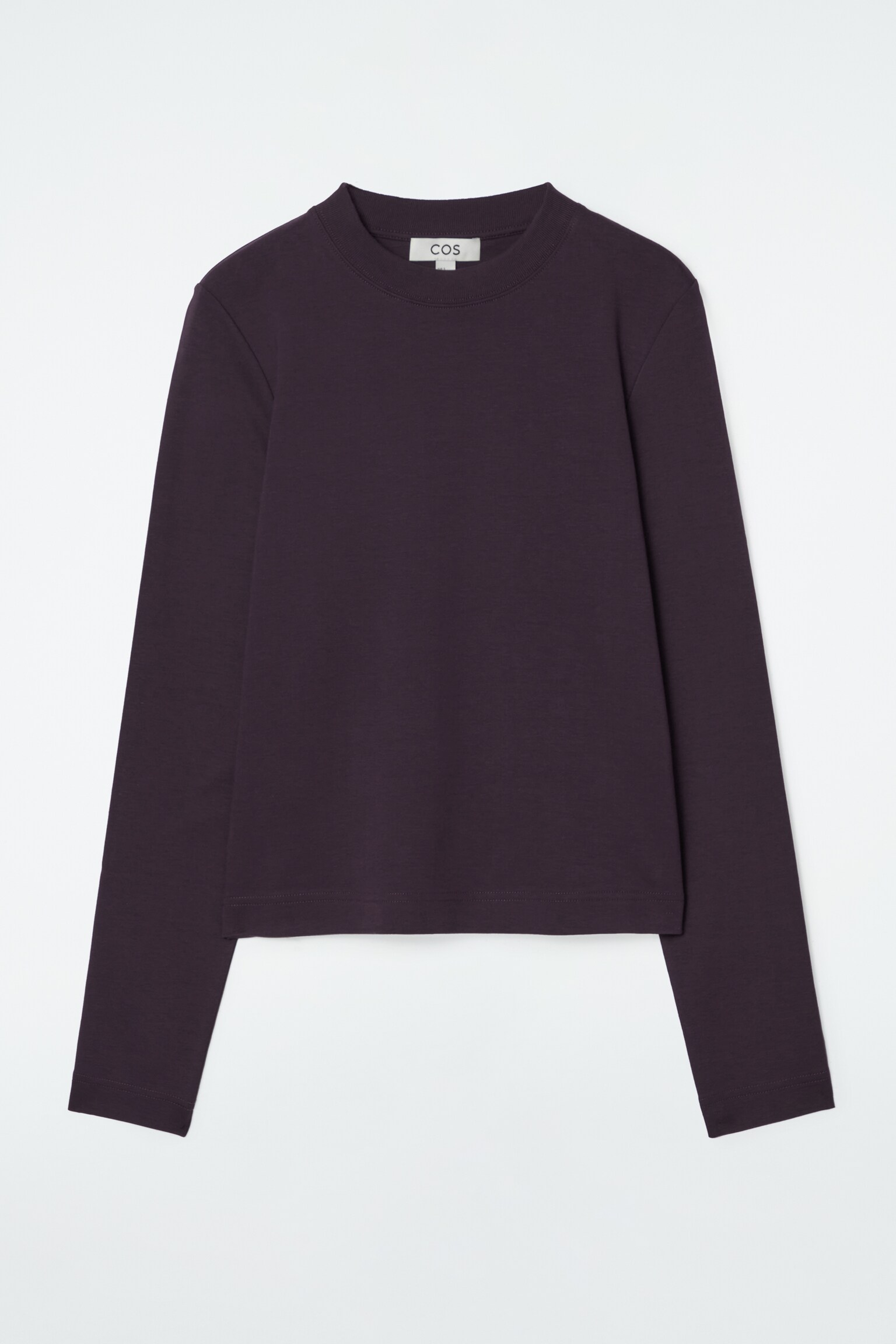 טי-שירט ארוך שרוול עם חיתוך נקי - סגול כהה/white/BLACK - 1