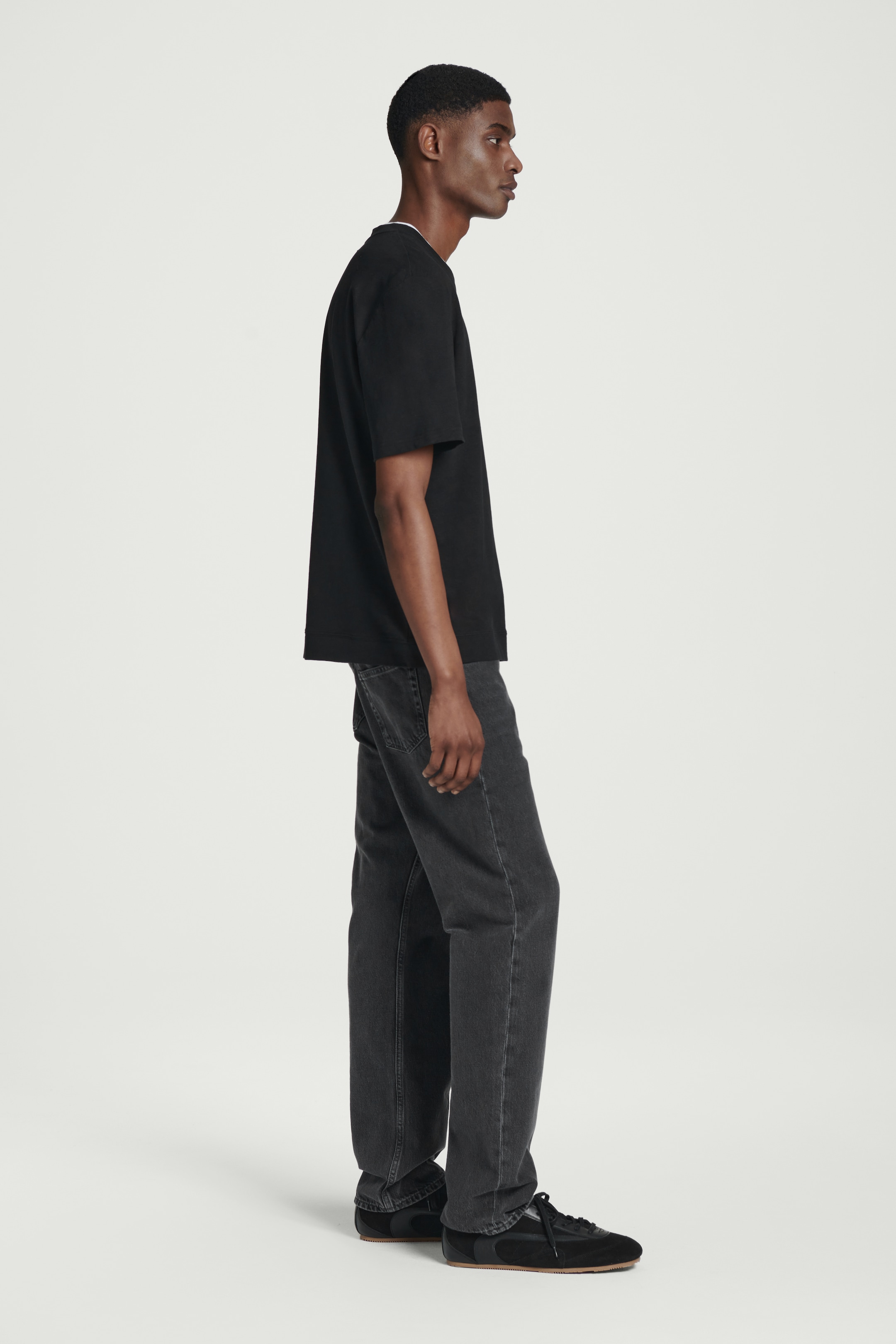Agrandir l'image: T-SHIRT DÉCONTRACTÉ EN COTON ET LIN FLAMMÉ - NOIR - HOMME | H&M FR 2