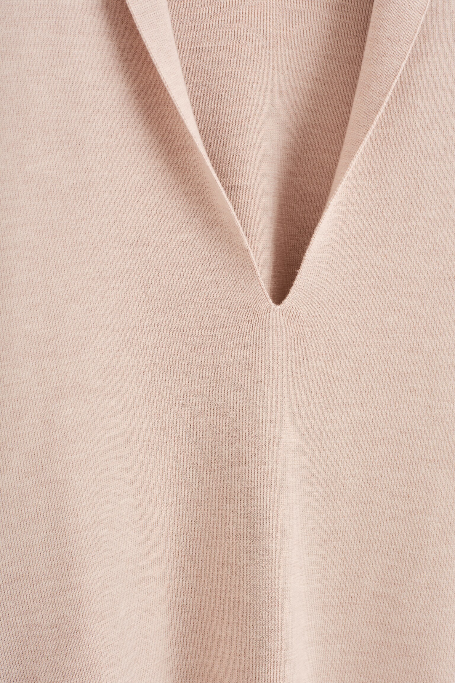 PULL À COL EN V DRAPÉ EN LAINE MÉRINOS - BEIGE CHINÉ/NOIR/TAUPE CHINÉ - 3