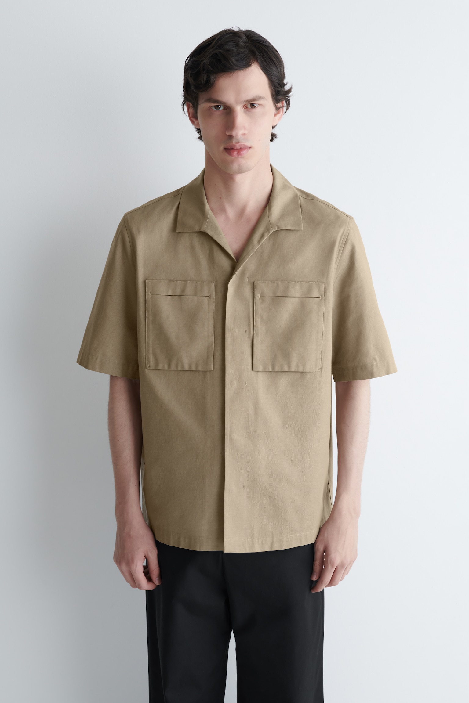 CHEMISE STYLE UTILITAIRE EN COTON - SABLE - 1
