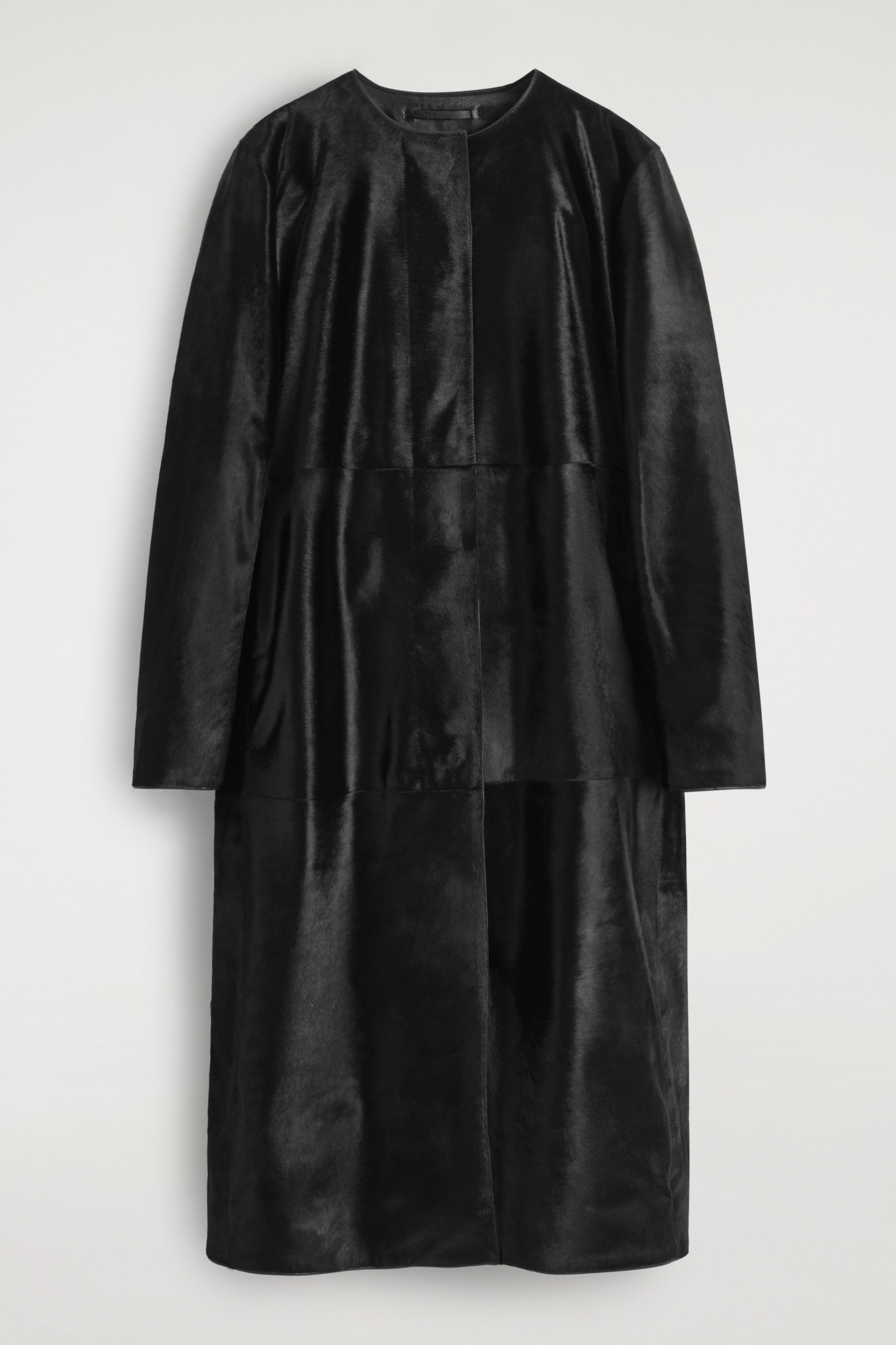PONY-HAIR LEATHER LONG COAT