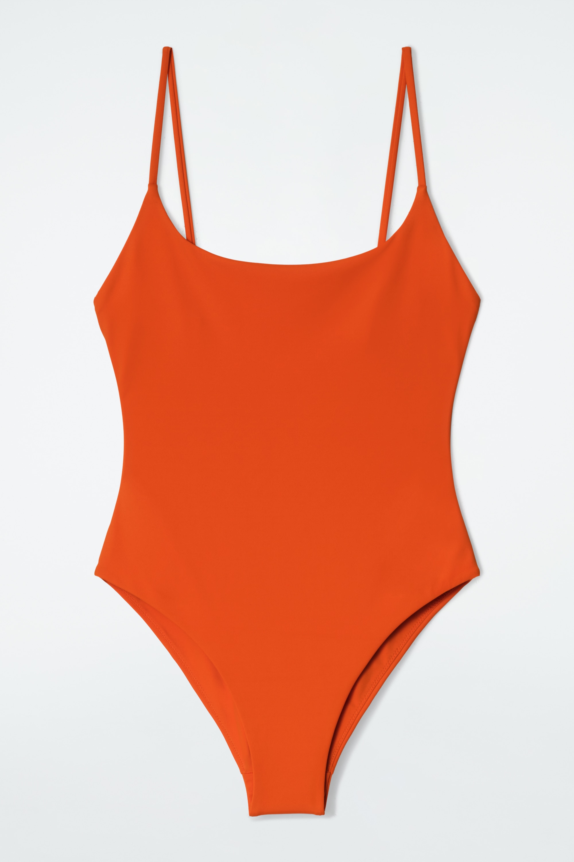 SCOOP-NECK SWIMSUIT - ORANGE/BROWN