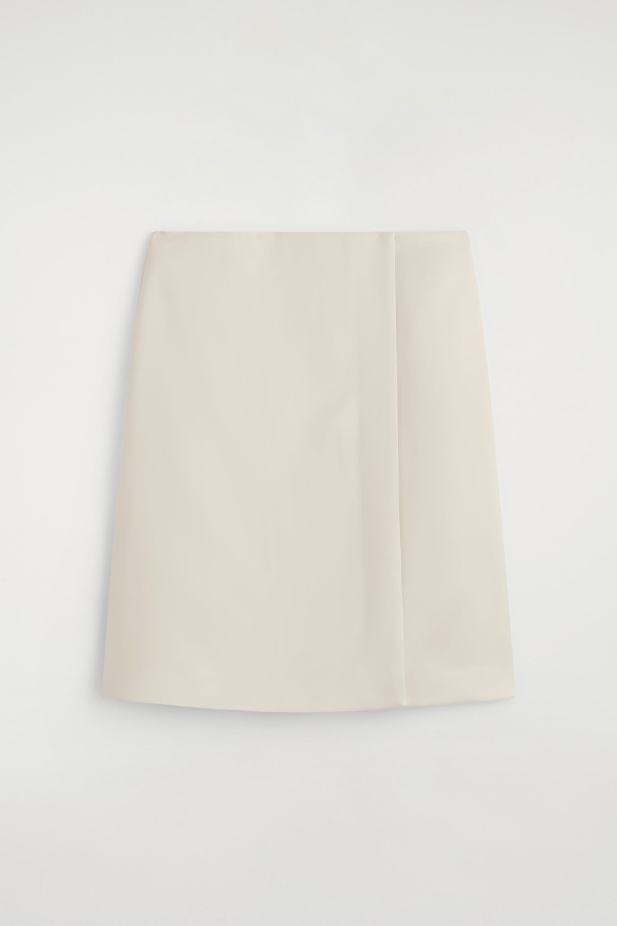 SATIN WRAP SKIRT — WHITE