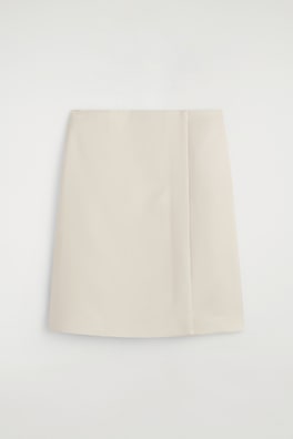 SATIN WRAP SKIRT — WHITE 6