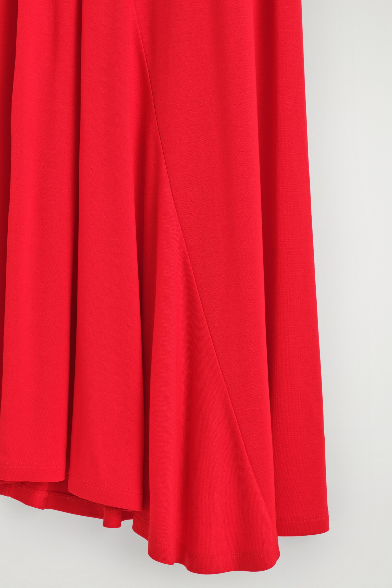 ABITO MIDI ASIMMETRICO IN JERSEY - ROSSO/MARRONE - 8