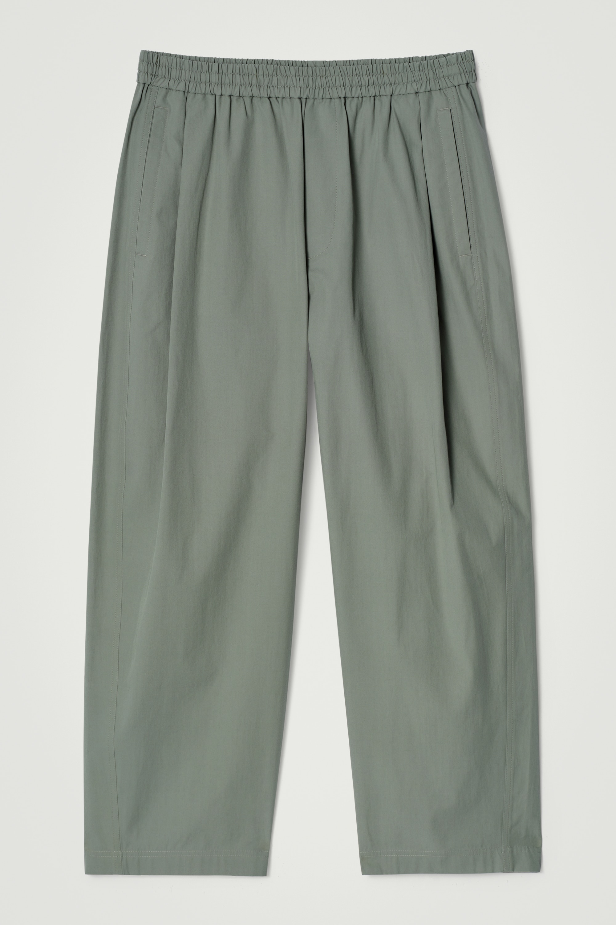 PANTALONI CROPPED ELASTICIZZATI A GAMBA LARGA - VERDE/TALPA