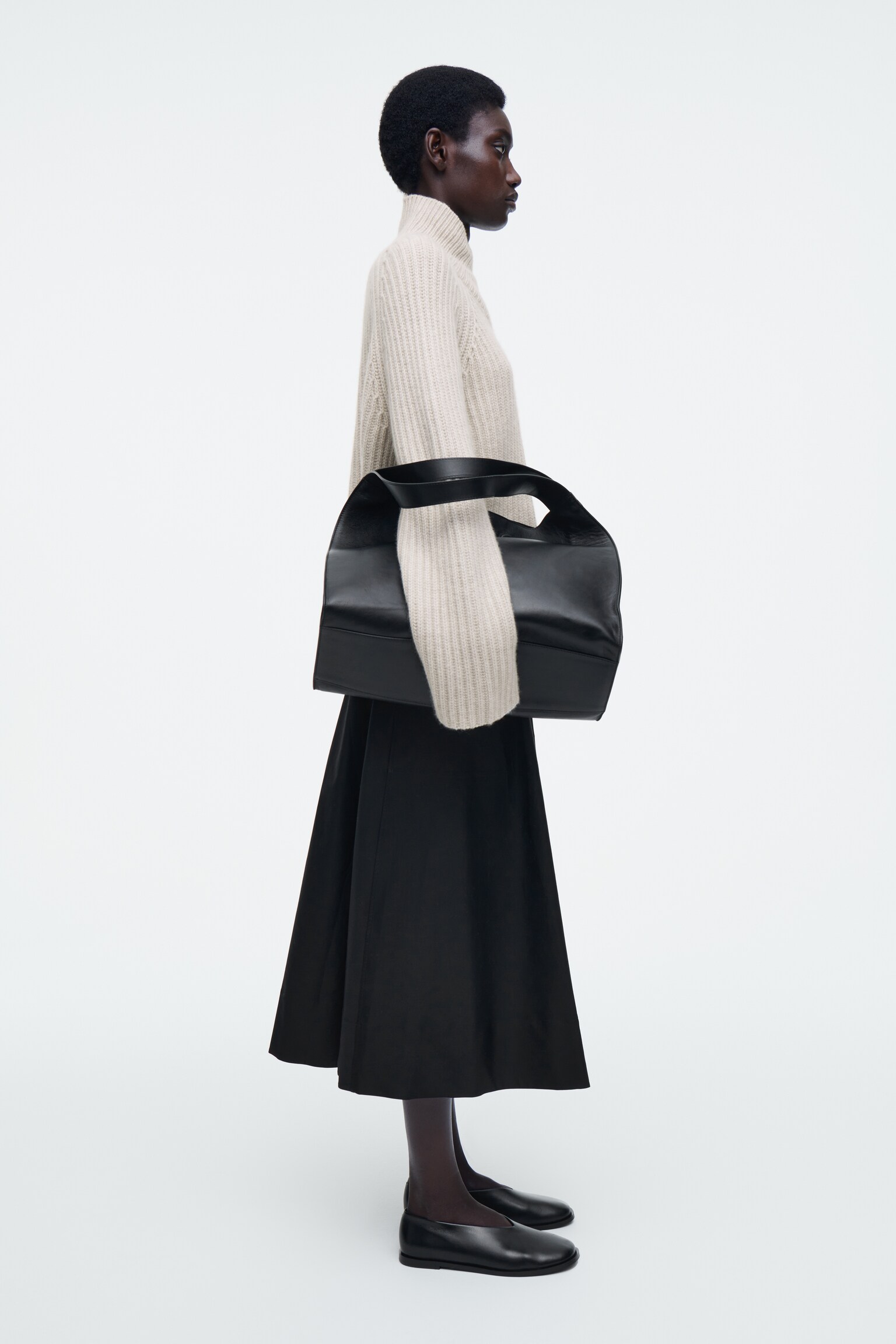 BALLERINES PLATES CUIR - NOIR - 4