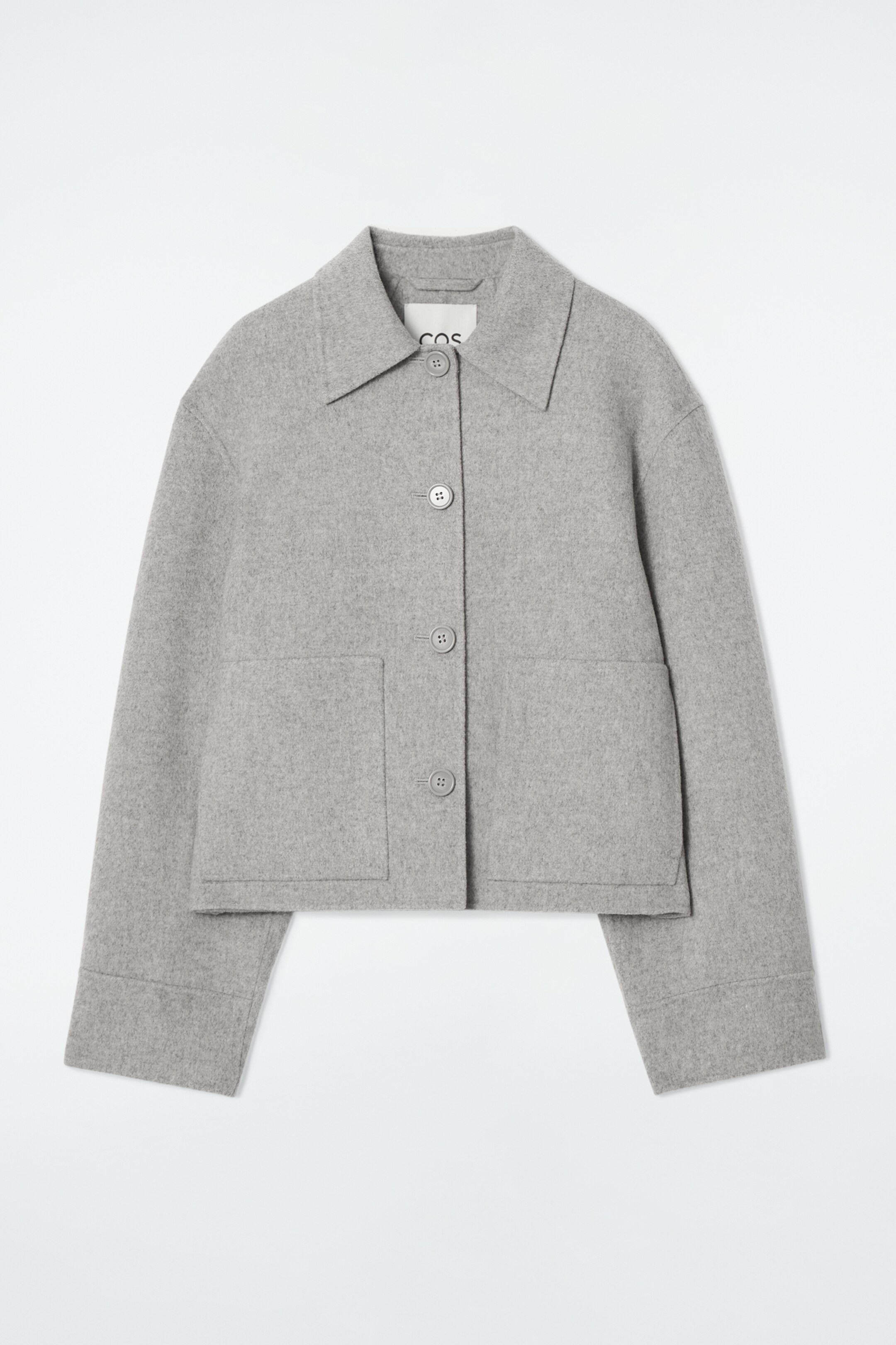 Ingrandisci l'immagine: BOXY DOUBLE-FACED WOOL SHORT JACKET - LIGHT GREY - DONNA | H&M CH 5