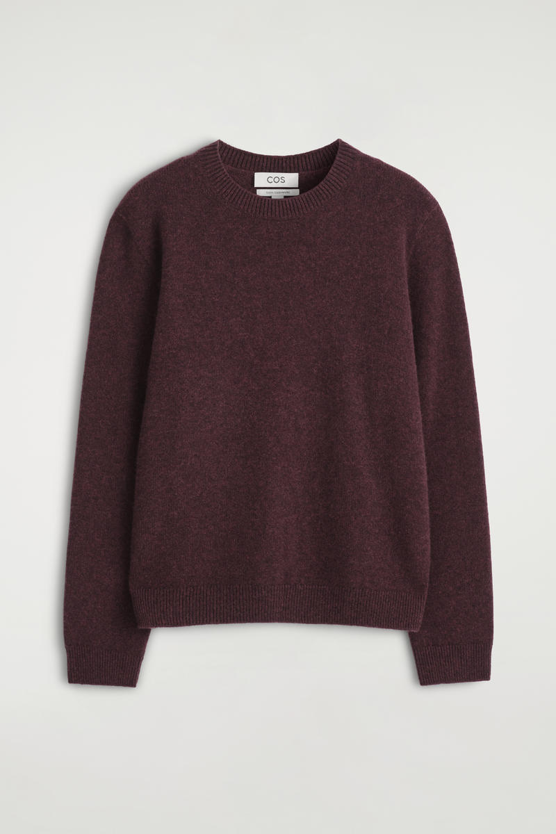 Cos Maglione Girocollo In Cashmere In Red