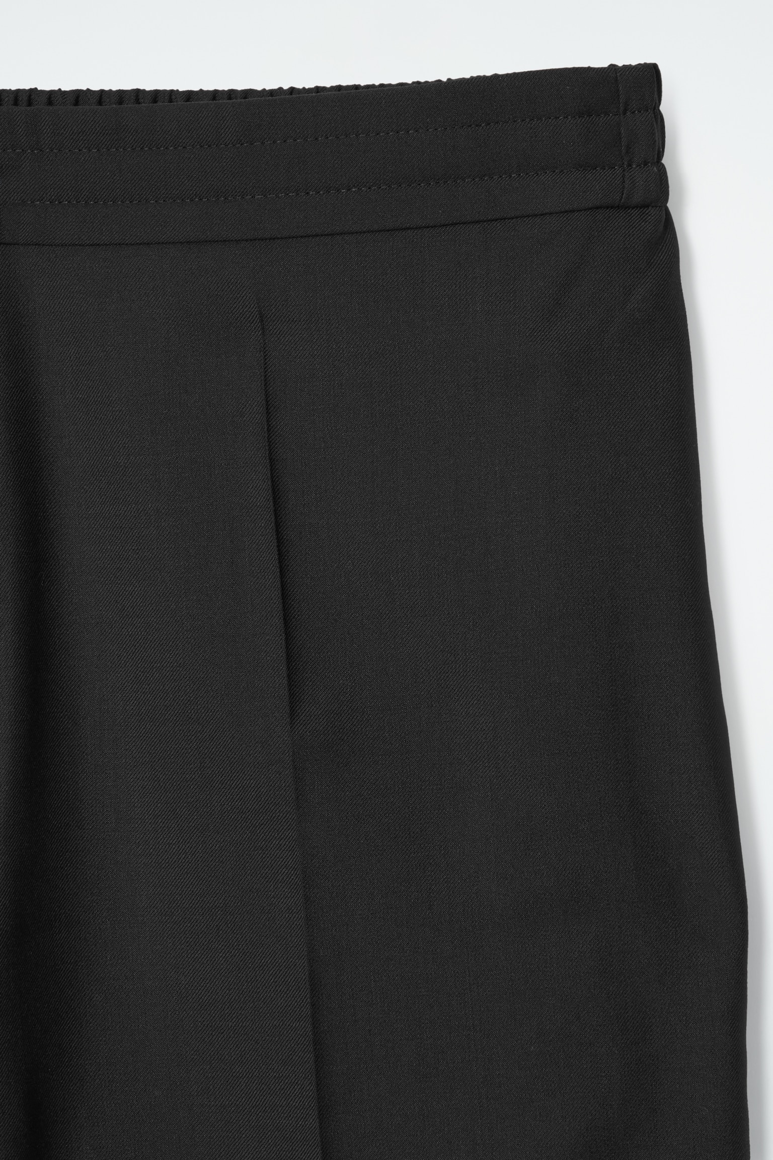 REGULAR ELASTICATED WOOL STRAIGHT-LEG TROUSERS - BLACK/DARK KHAKI/NAVY - 2