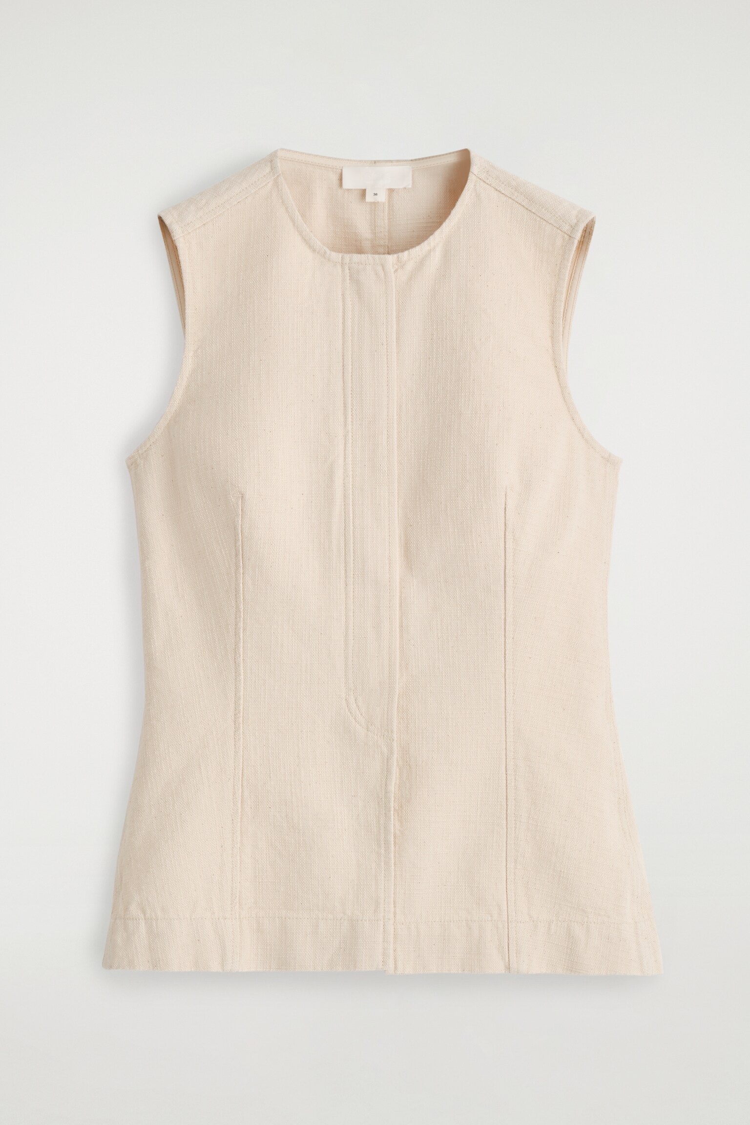 TOP DE DENIM SIN MANGAS - BLANCO ROTO/ÍNDIGO EN BRUTO - 2