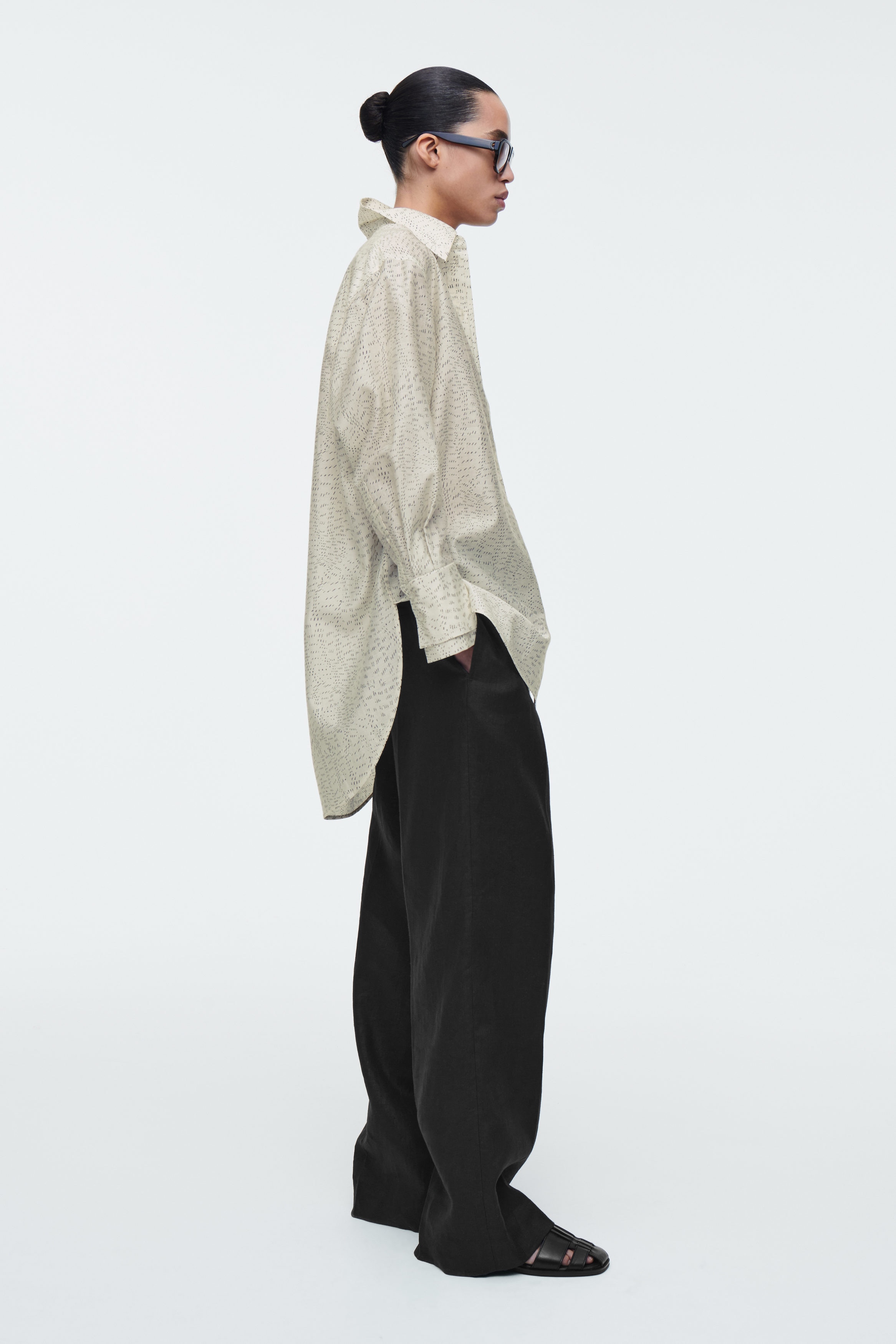 PRINTED FLUID SHIRT - CHAMPAGNE / PRINTED | COS