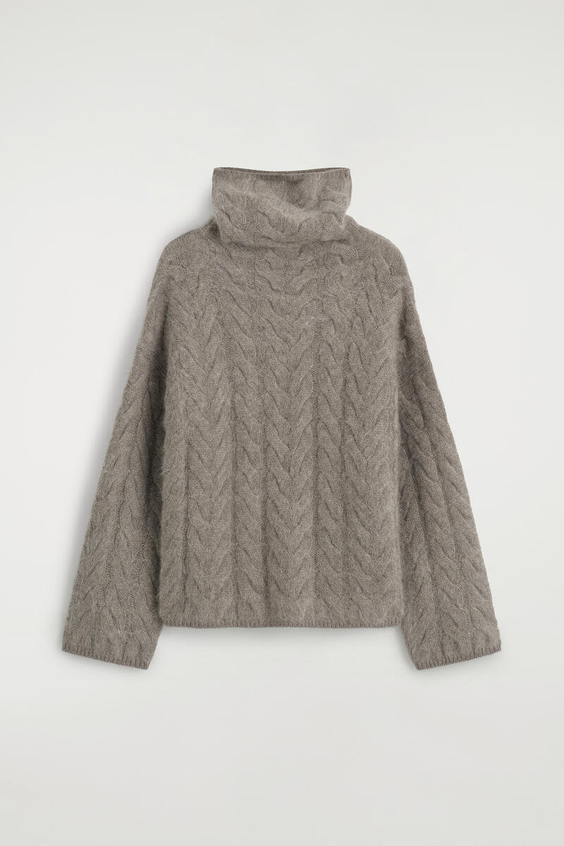 Cable-Knit brushed Pure Cashmere Sweater