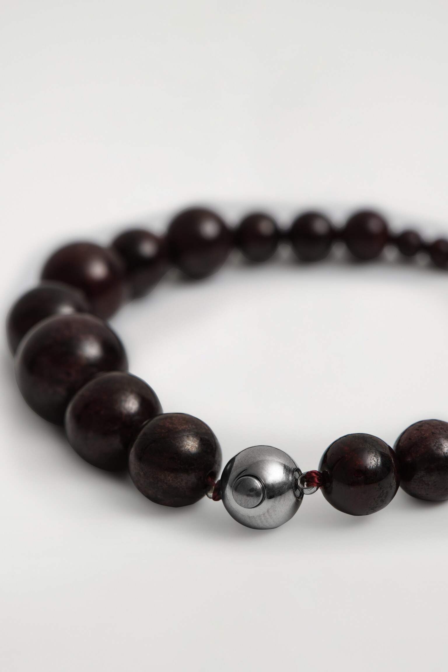 BRACELET EN PERLES DE GRENAT - BRUN FONCÉ - 3