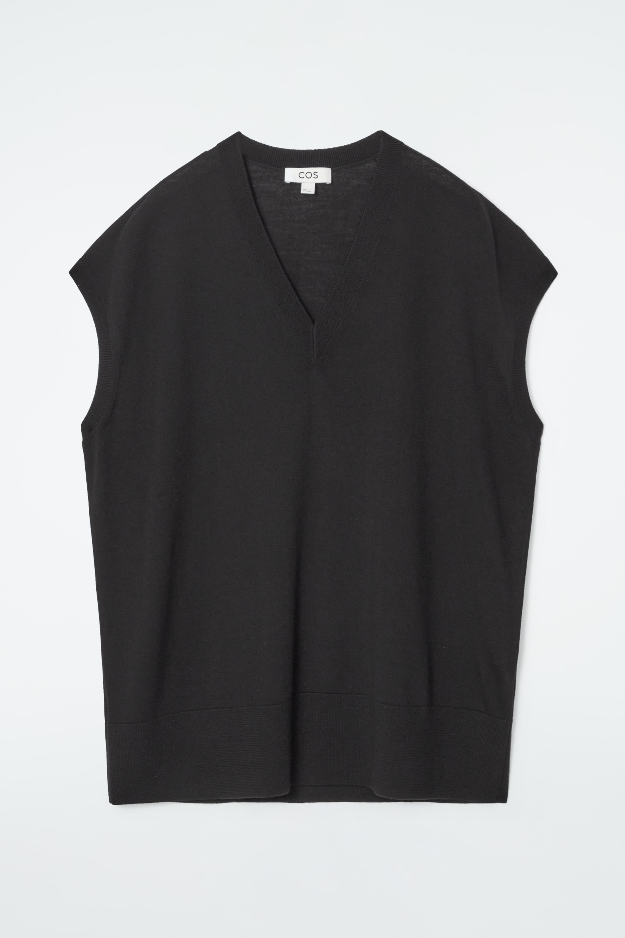 Agrandir l'image: DÉBARDEUR COL EN V EN LAINE MÉRINOS - NOIR - FEMME | H&M CH 1
