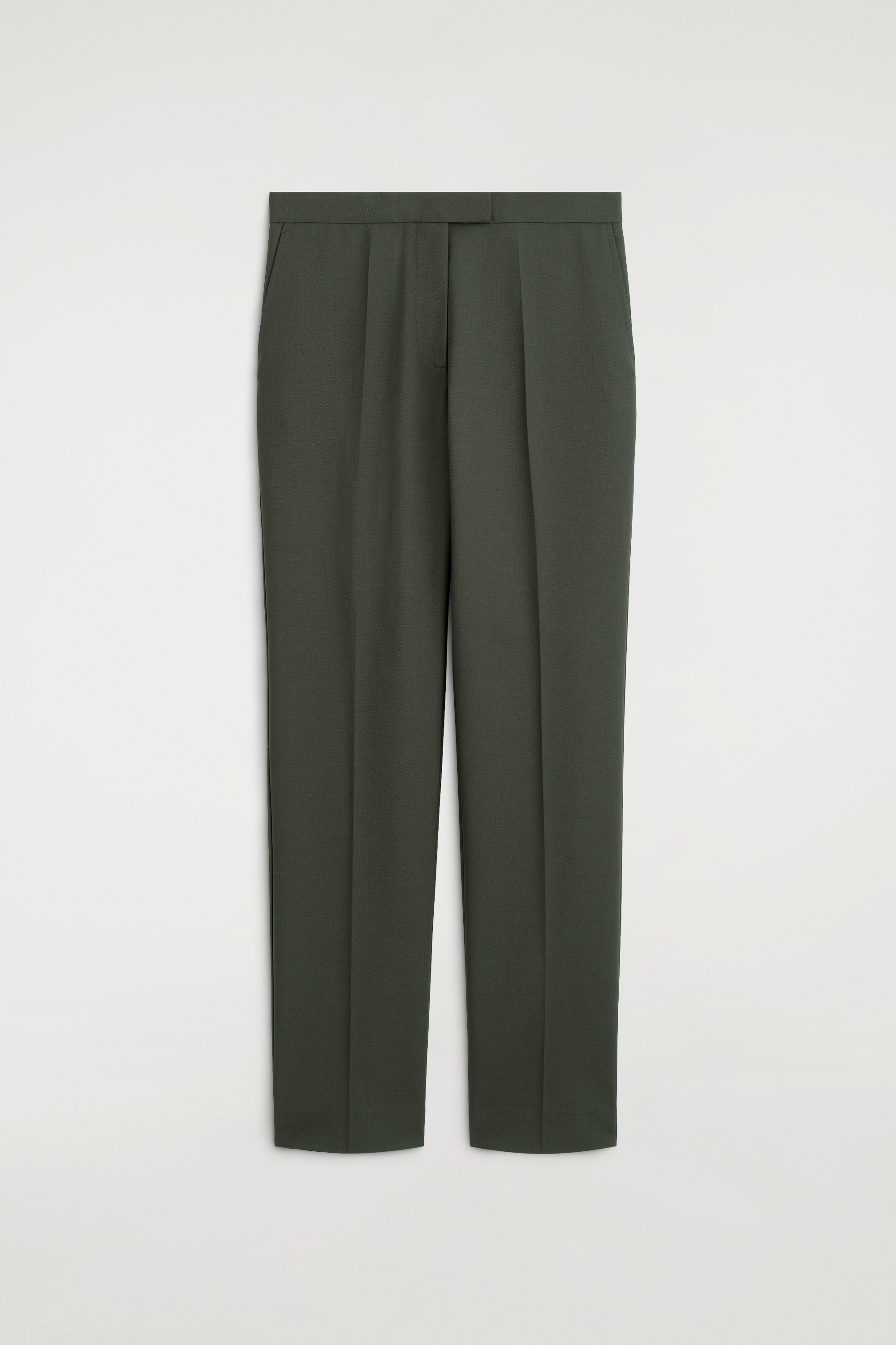 SKRÄDDADE UTSVÄNGDA BYXOR I TWILL - KHAKI
