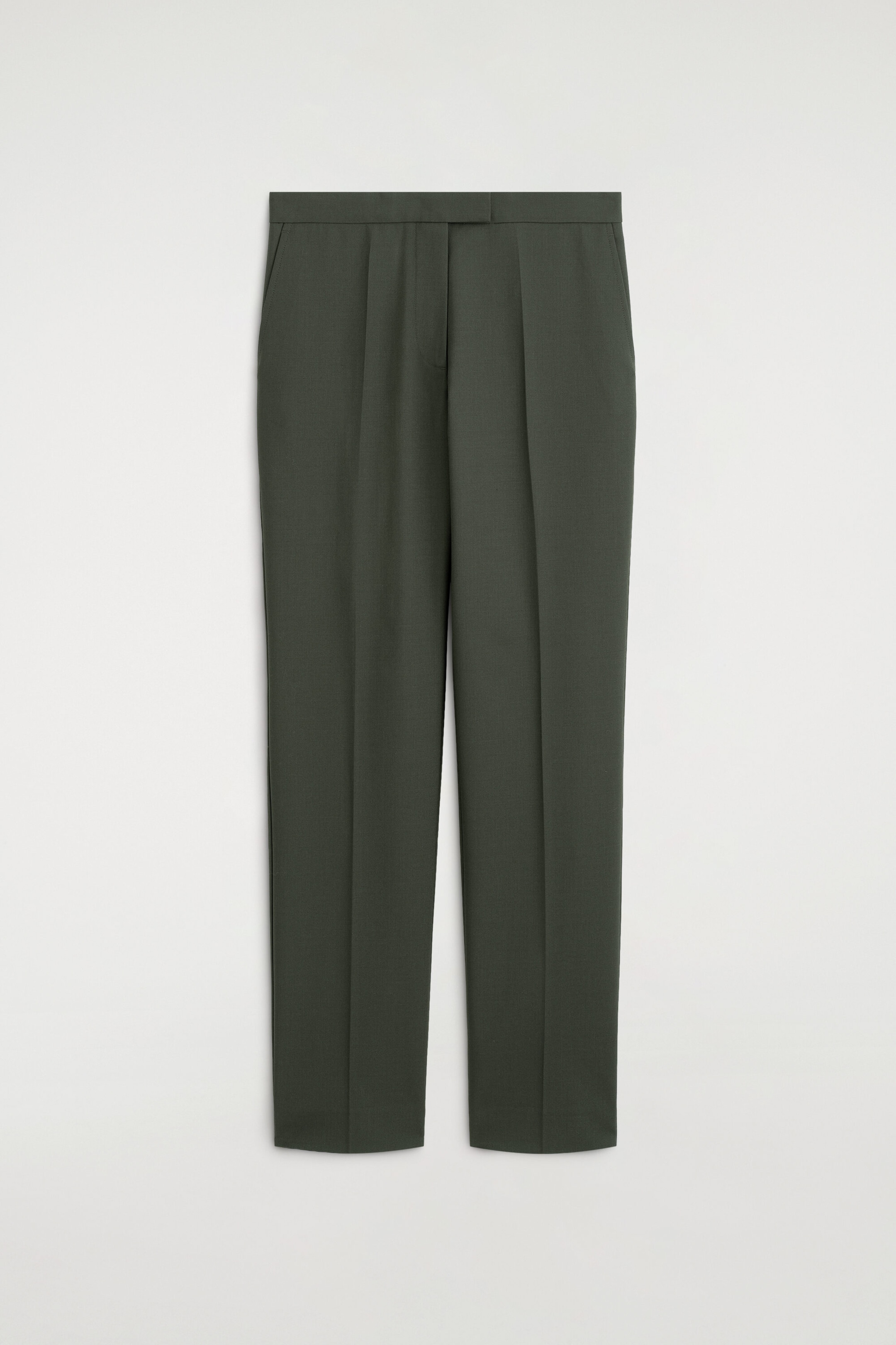 Pantalon évasé en sergé, coupe tailleur