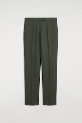 TAILORED TWILL FLARED PANTS — KHAKI 10