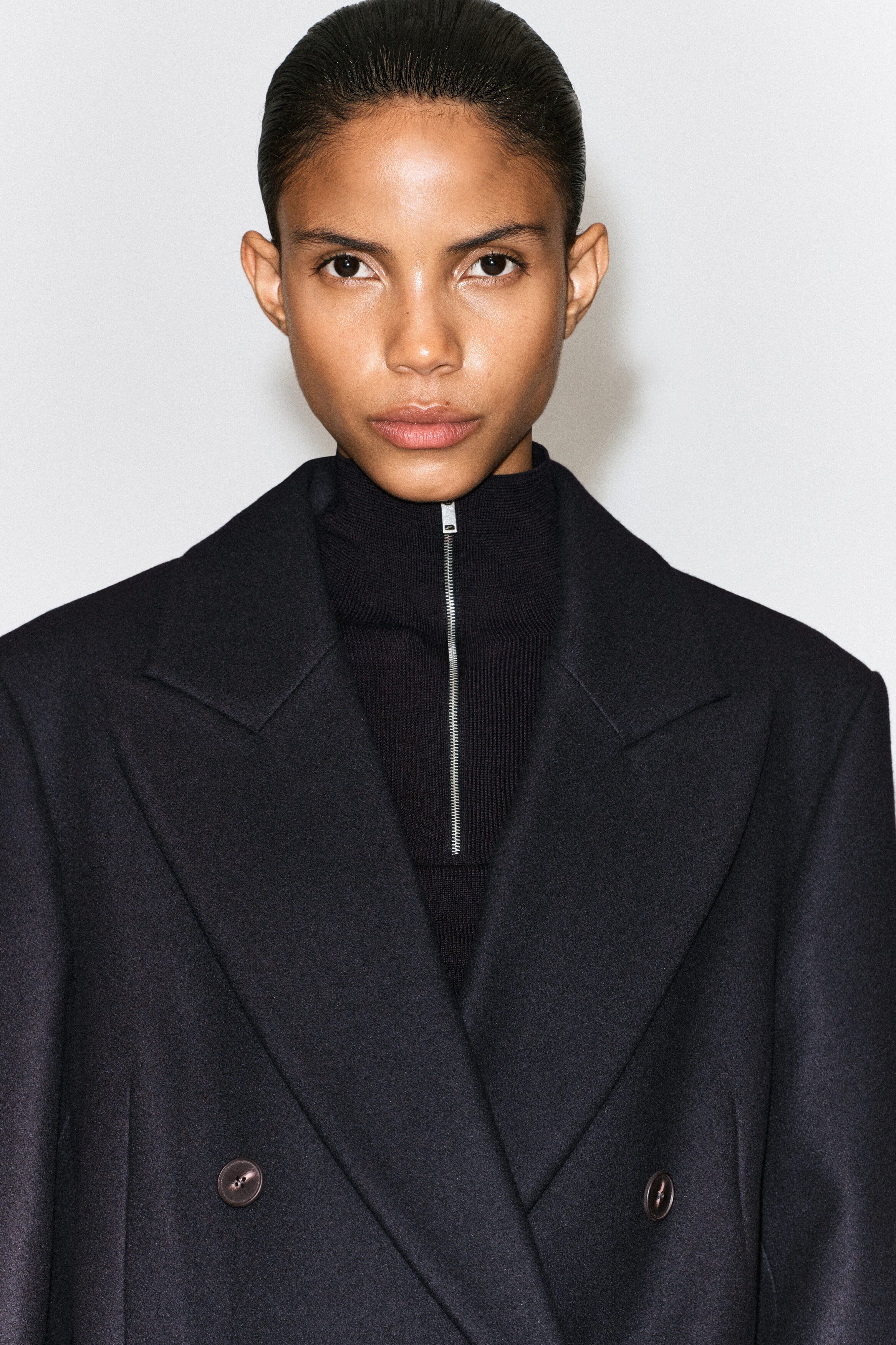 TAILORED WOOL DOUBLE-BREASTED LONG COAT - thumbnail 5