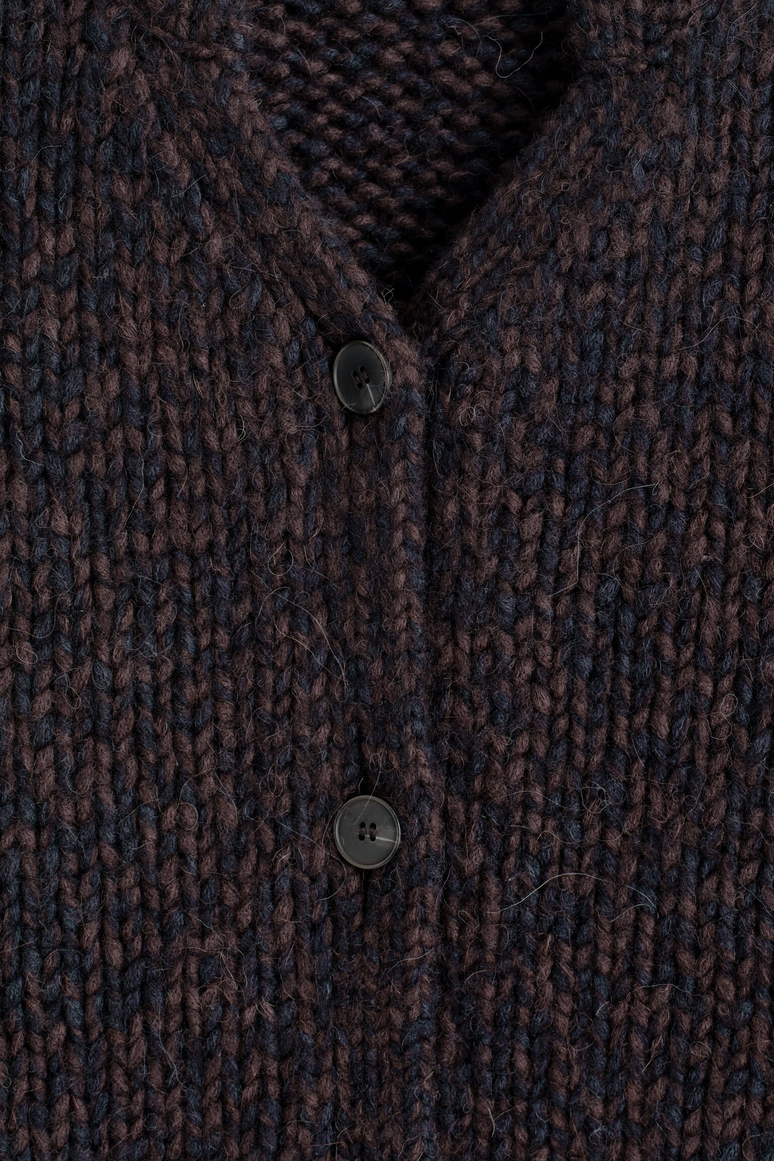 CARDIGAN DIN LÂNĂ-ALPACĂ CU TEXTURĂ ÎN PUNCTE - BROWN / NAVY/CAMEL / ECRU - 6