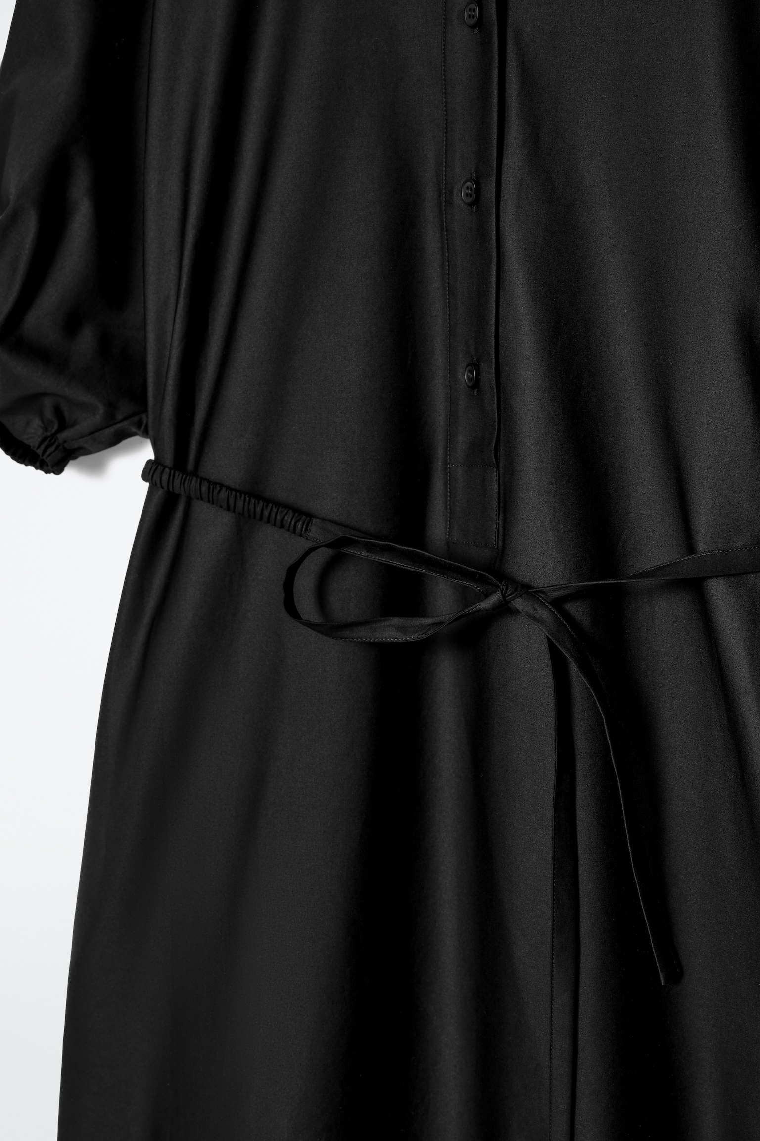 VESTIDO CAMISERO MIDI CON CINTURÓN - NEGRO/AZUL - 6