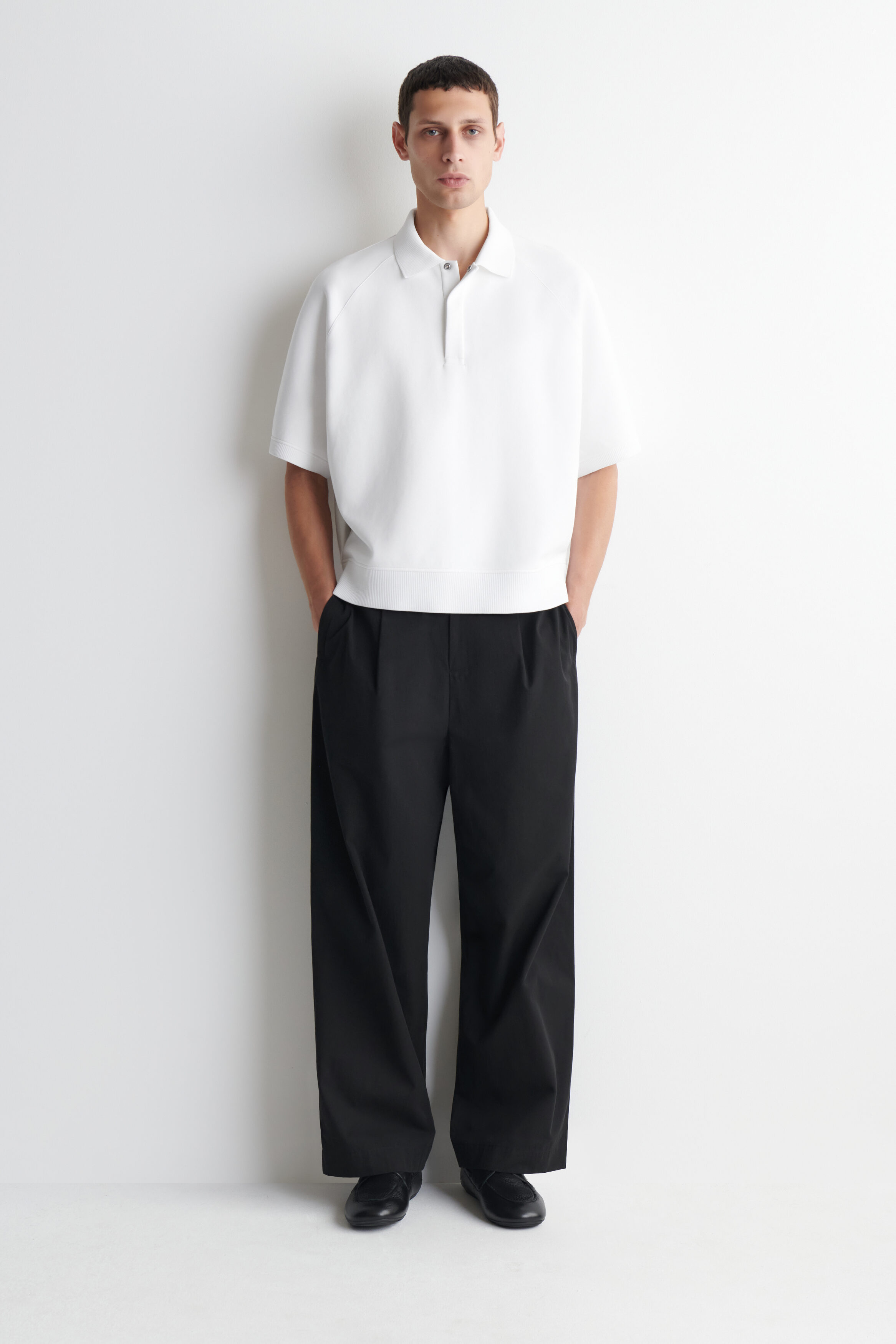 SCUBA-JERSEY POLO SHIRT - WHITE | COS US
