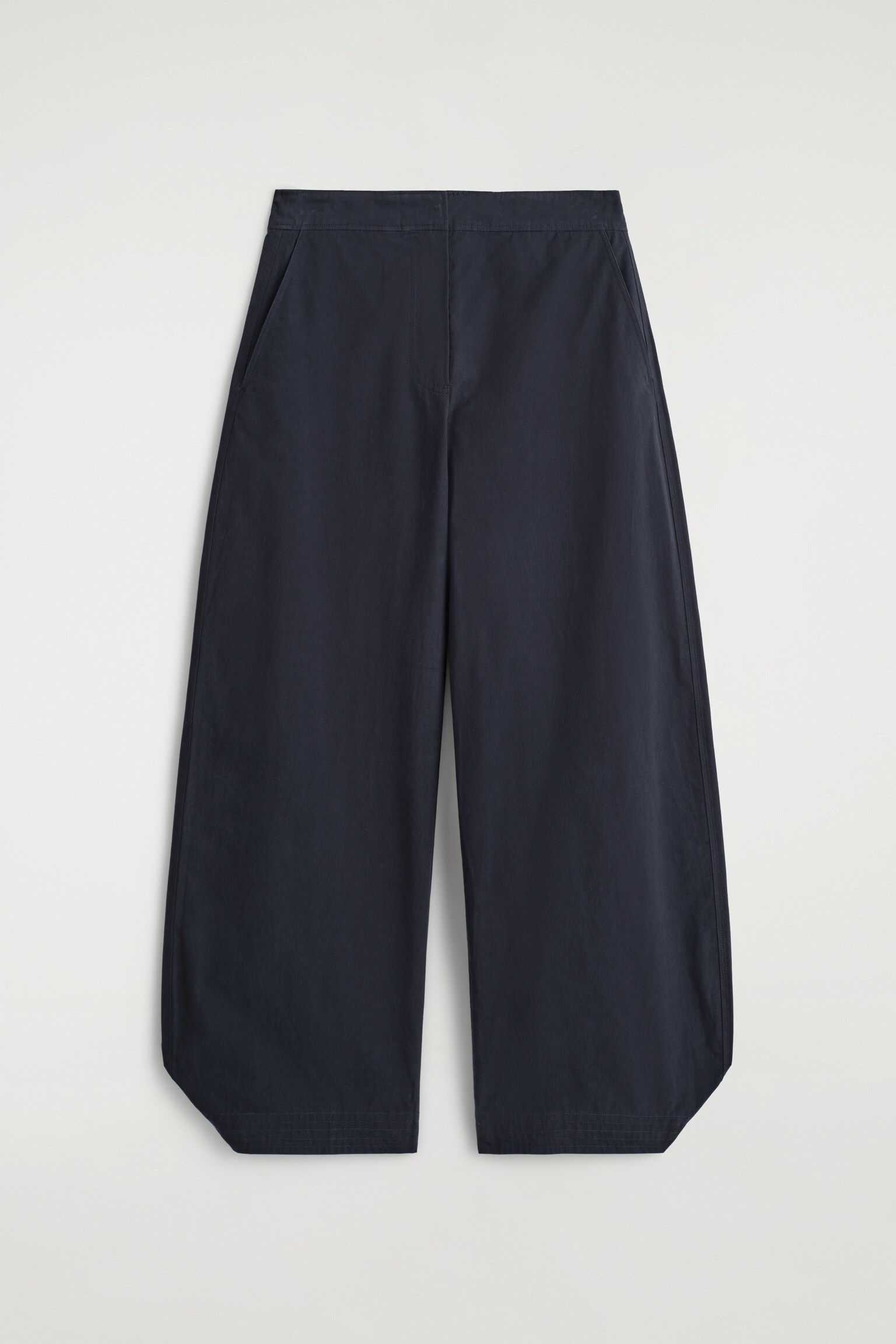 PANTALON BARREL EN COTON PIMA - BLEU MARINE/GRIS FONCÉ - 2