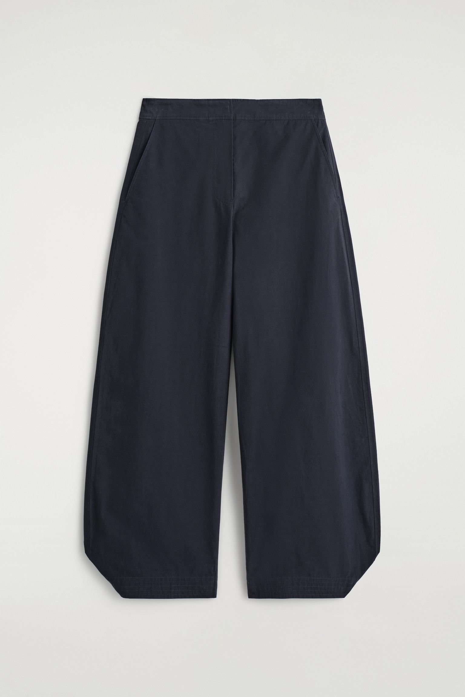 PANTALON BARREL EN COTON PIMA - BLEU MARINE/GRIS FONCÉ - 2