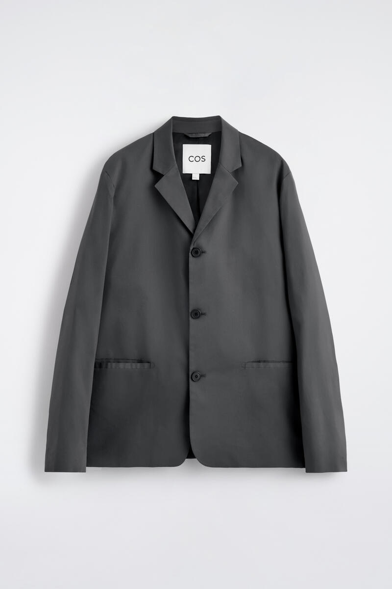 Unstructured Slim Cotton Blazer