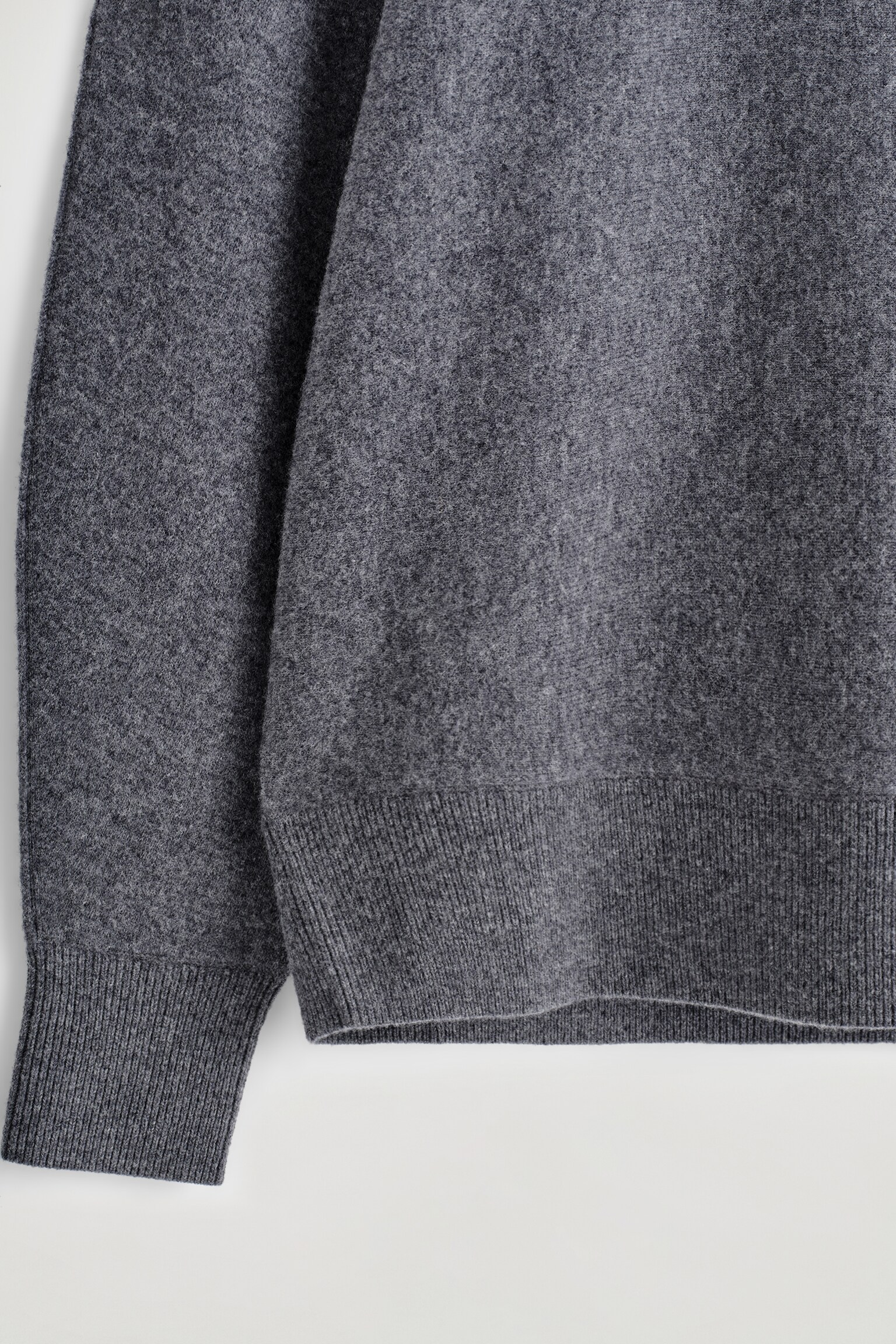PULL SILHOUETTE ARRONDIE EN LAINE DOUBLE FACE - GRIS CHINÉ/VERT FONCÉ/BLANC - 6