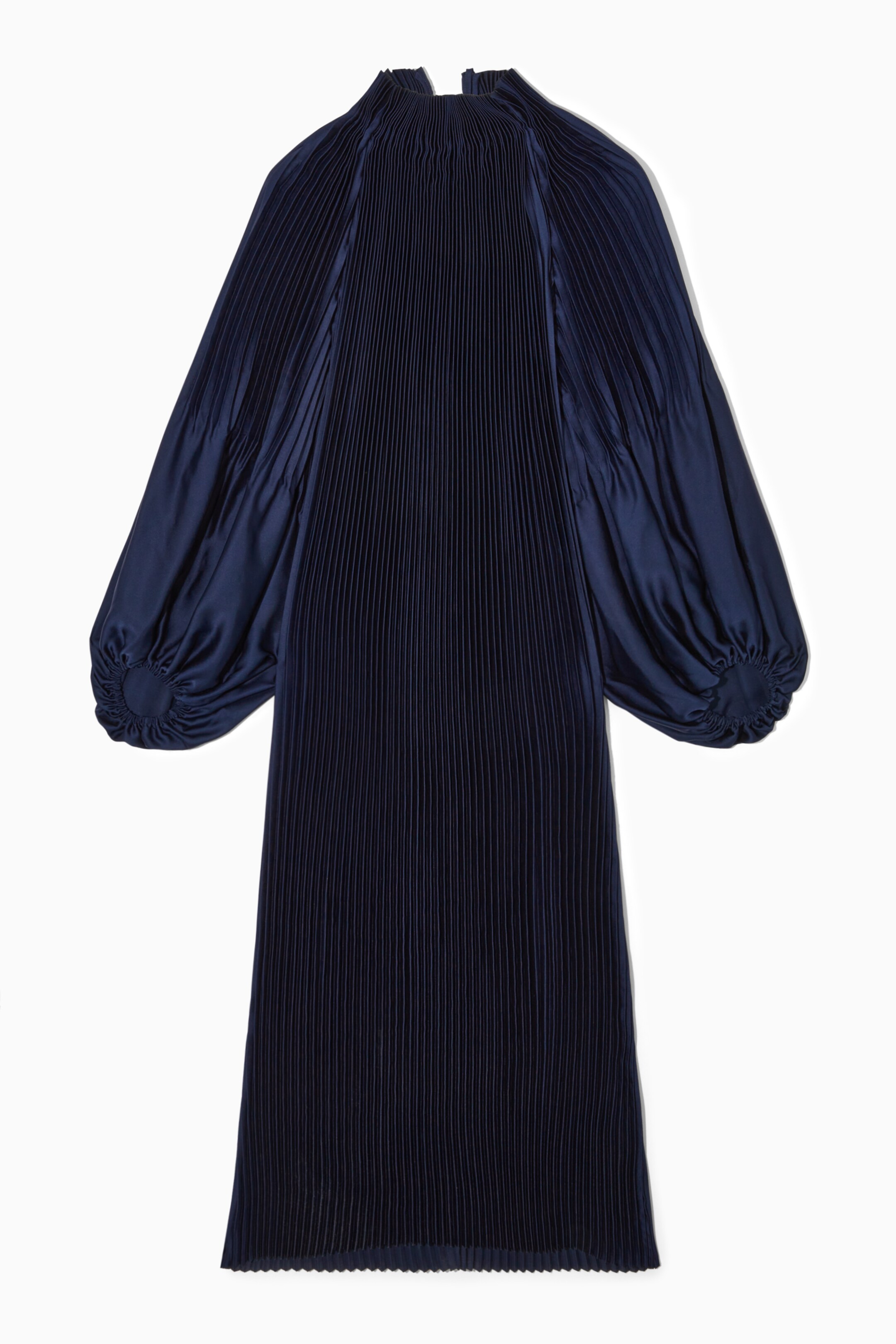 View larger image: OVERSIZED PLEATED HIGH-NECK MAXI DRESS - NAVY - Ladies | H&M GB 1