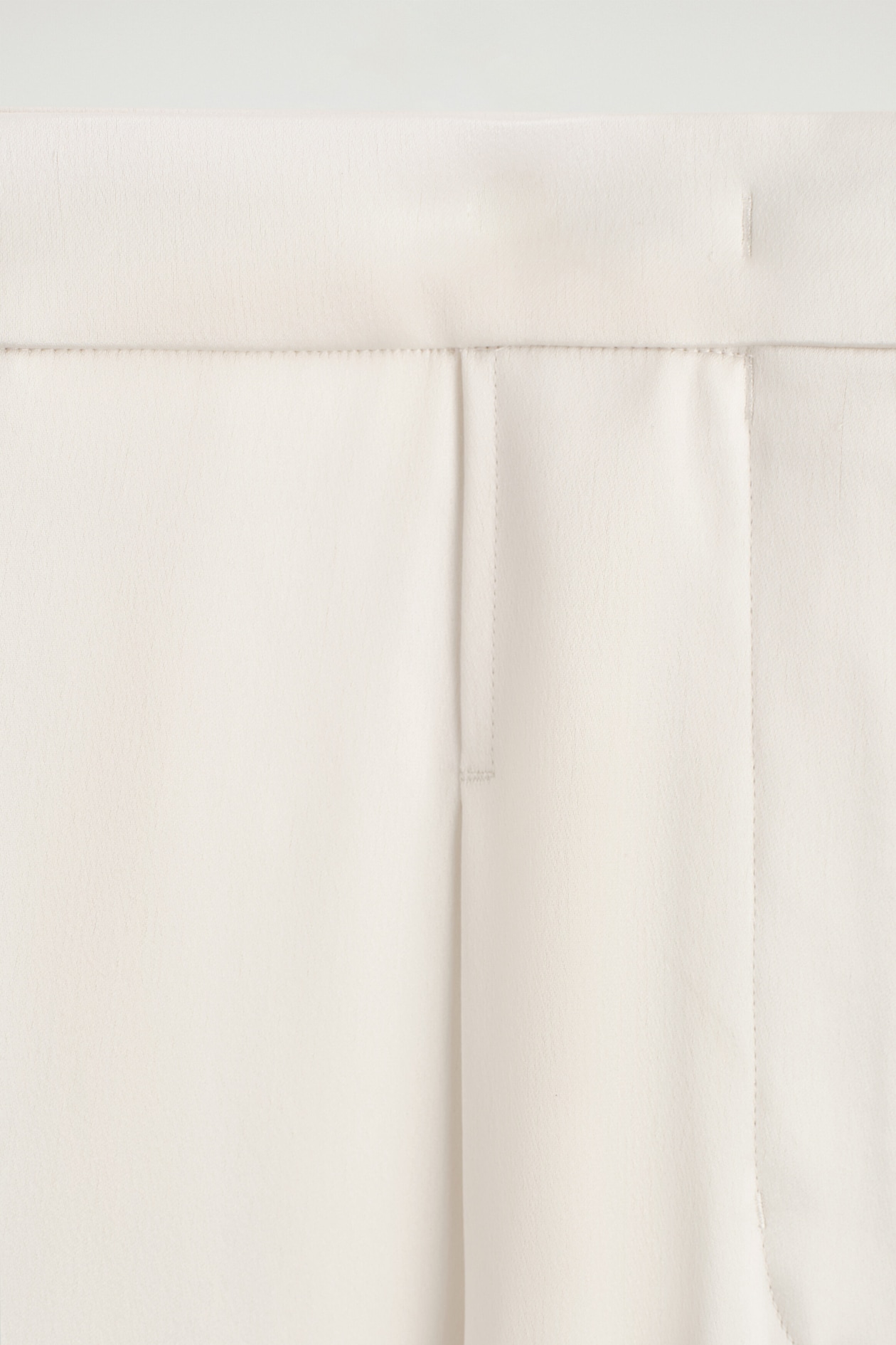 TAILORED MATTE-SATIN BARREL-LEG PANTS — OYSTER