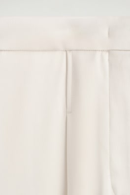 TAILORED MATTE-SATIN BARREL-LEG PANTS — OYSTER 6