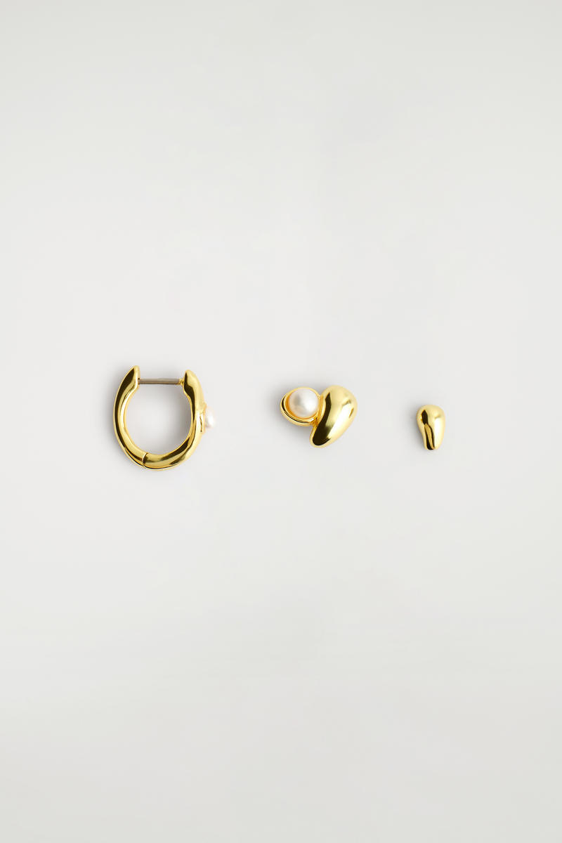3-Pack Mismatched Teardrop Earrings