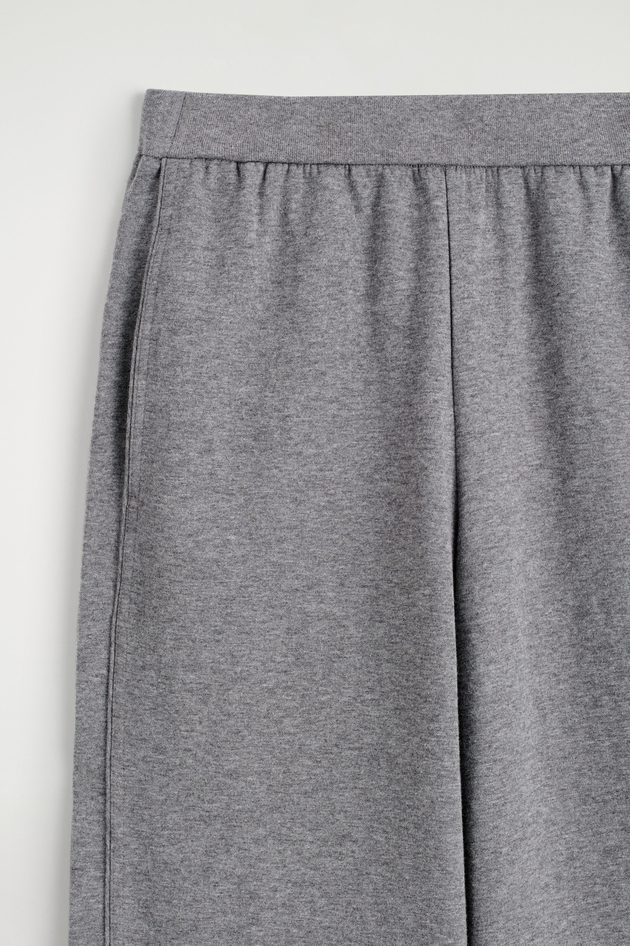 WIDE-LEG COTTON JOGGERS — GREY MÉLANGE