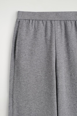 WIDE-LEG COTTON JOGGERS — GREY MÉLANGE 5