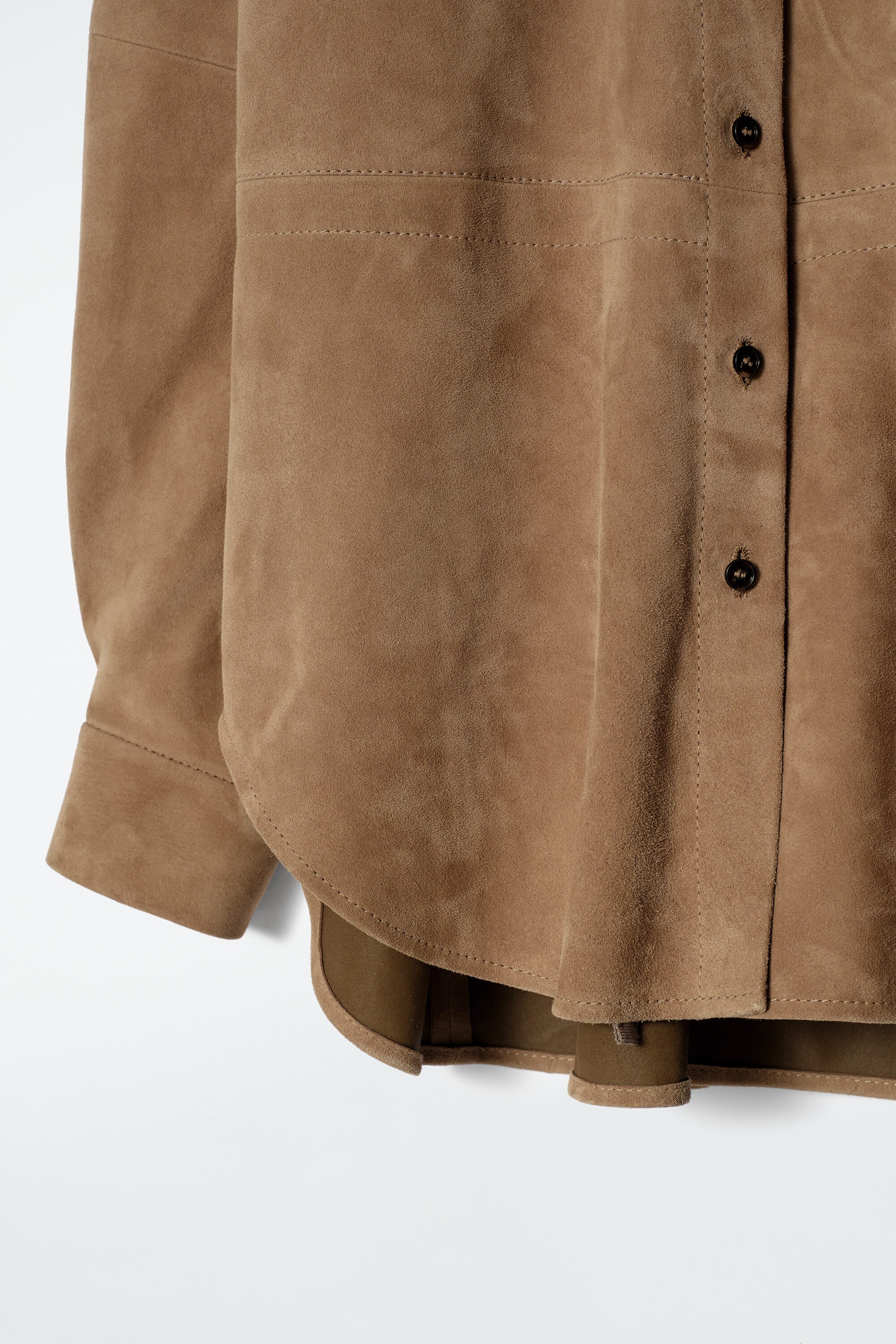 SUEDE DRAWSTRING SHIRT - SAND | COS