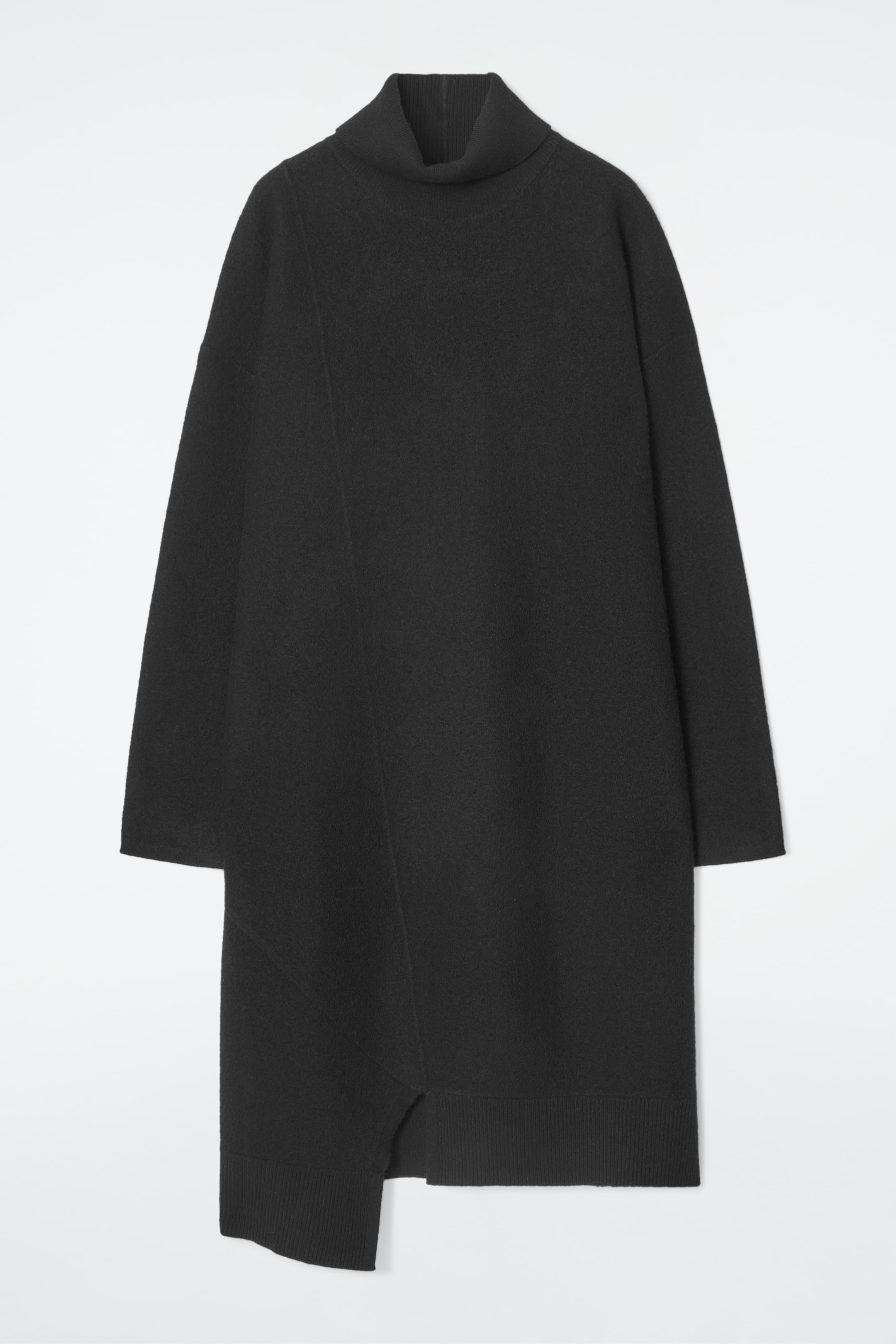 Ingrandisci l'immagine: ASYMMETRIC MERINO WOOL DRESS - BLACK - DONNA | H&M CH 1