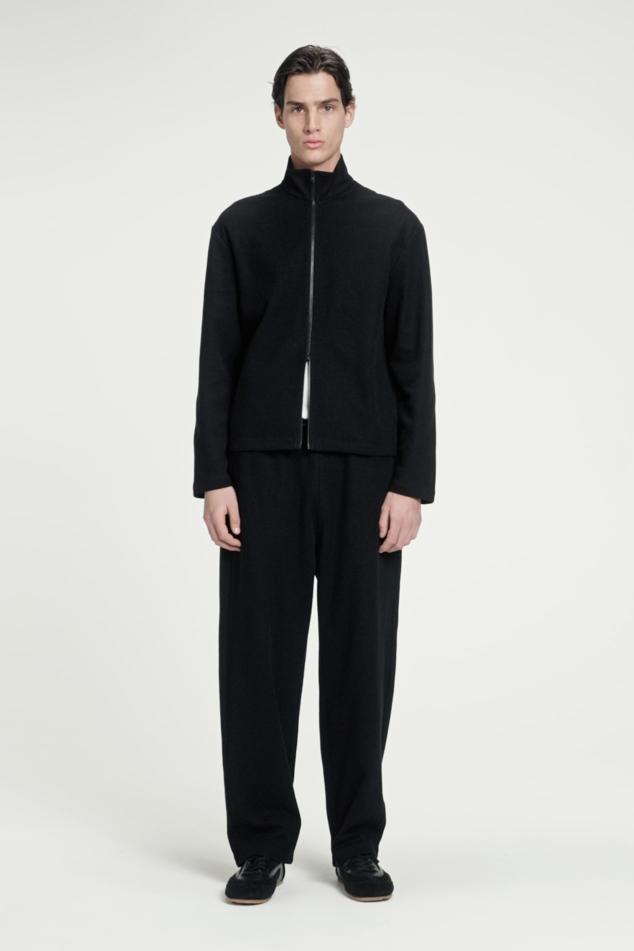 RIBBED JERSEY TRACK JACKET