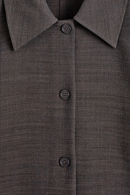 ROUNDED WOOL-BLEND SHIRT — BROWN 6