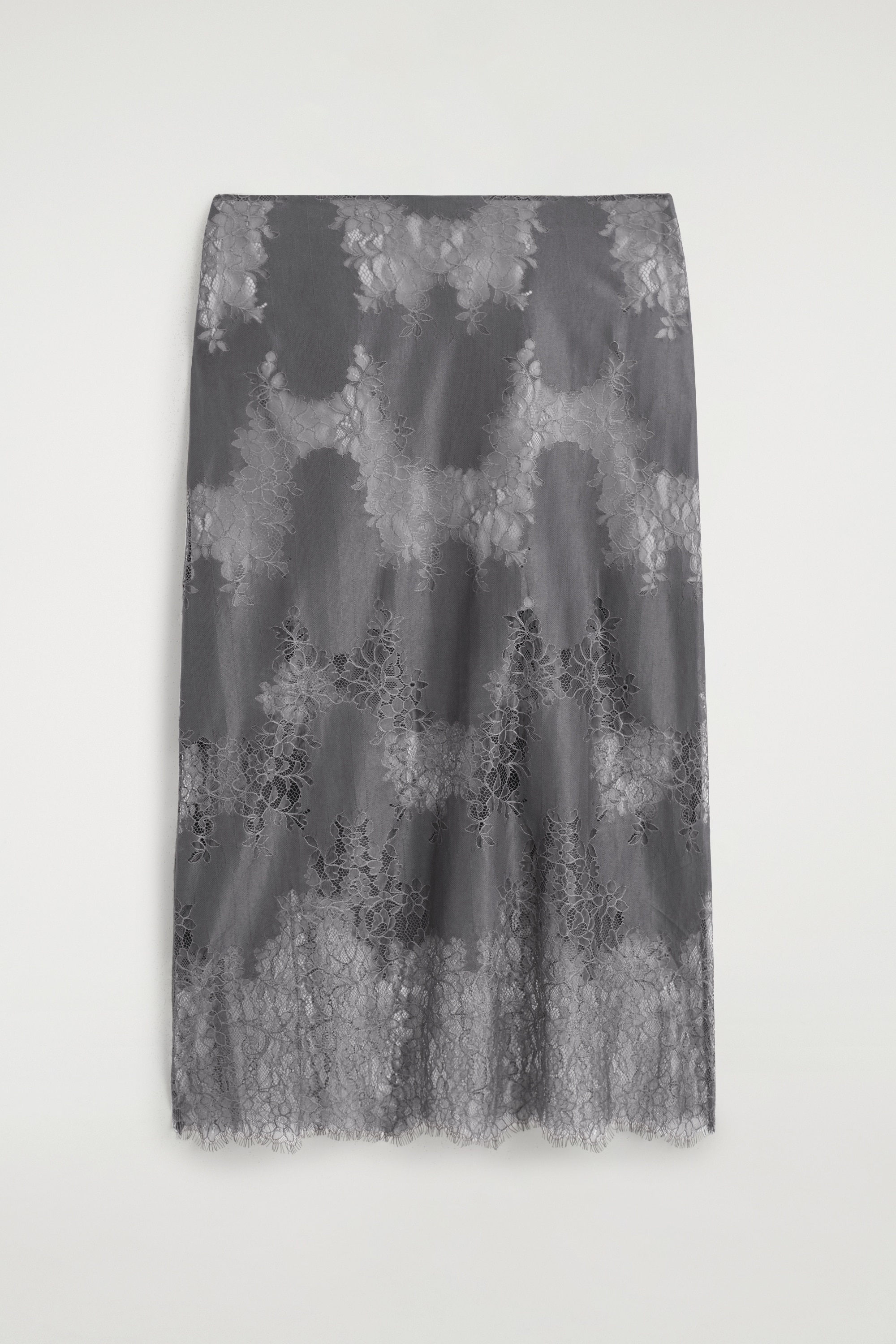 LACE-OVERLAY MIDI SKIRT