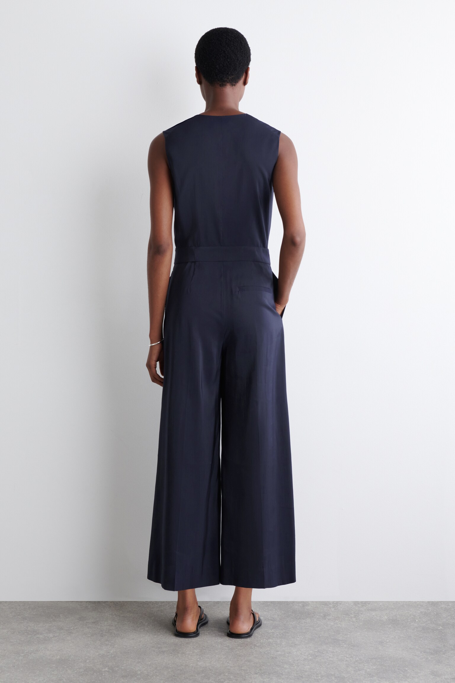 WRAP-FRONT JUMPSUIT - BLEU MARINE - 3