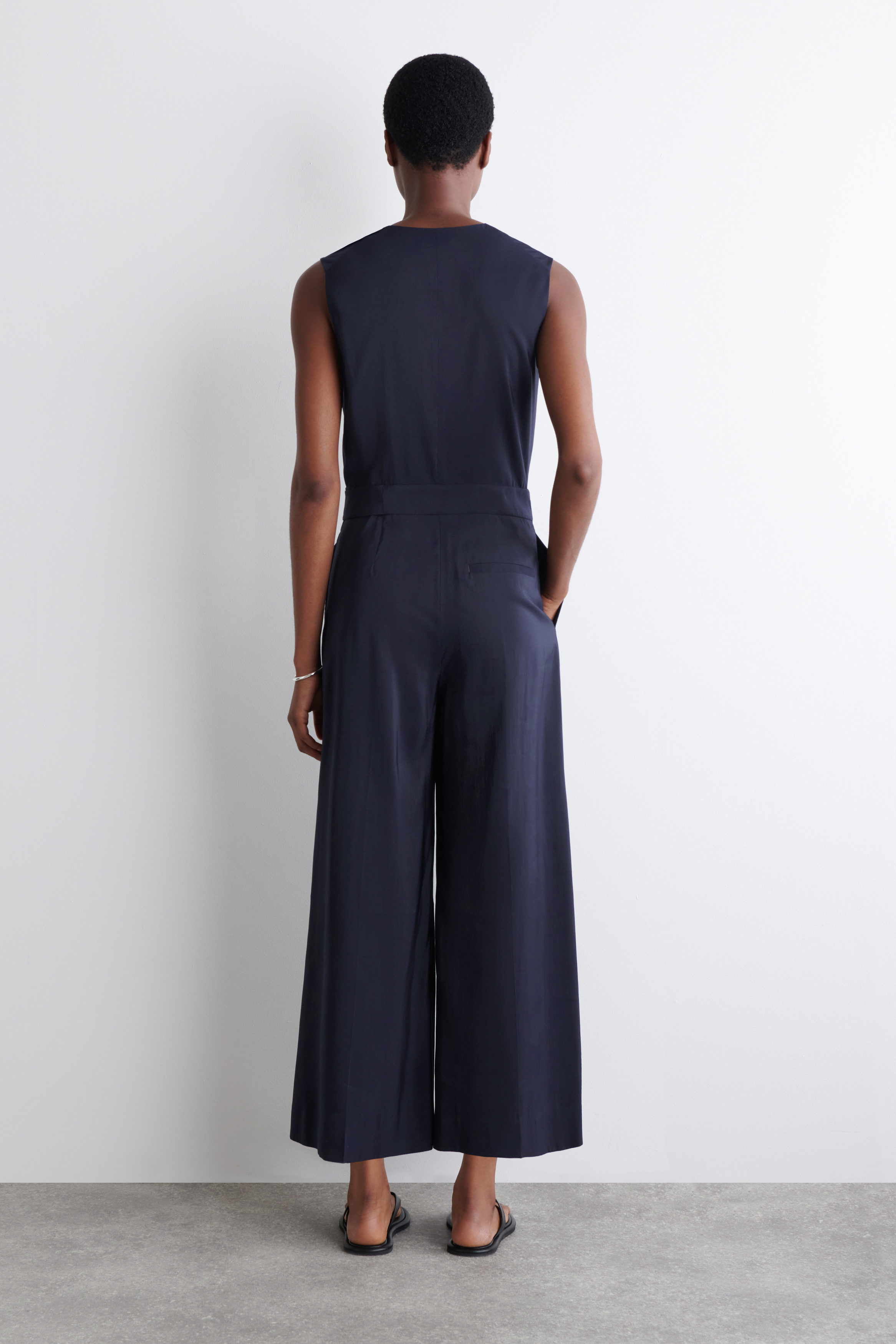 WRAP-FRONT JUMPSUIT - NAVY | COS