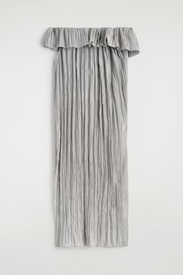 ASYMMETRIC PLEATED SILK GOWN — DOVE GRAY 6
