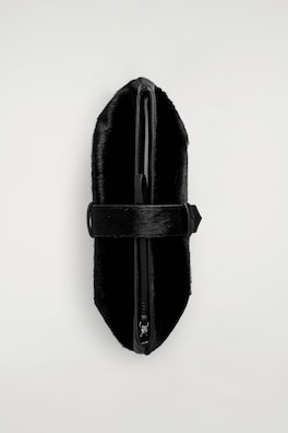 BELTED CLUTCH BAG - PONY HAIR-EFFECT LEATHER — CARBON 3