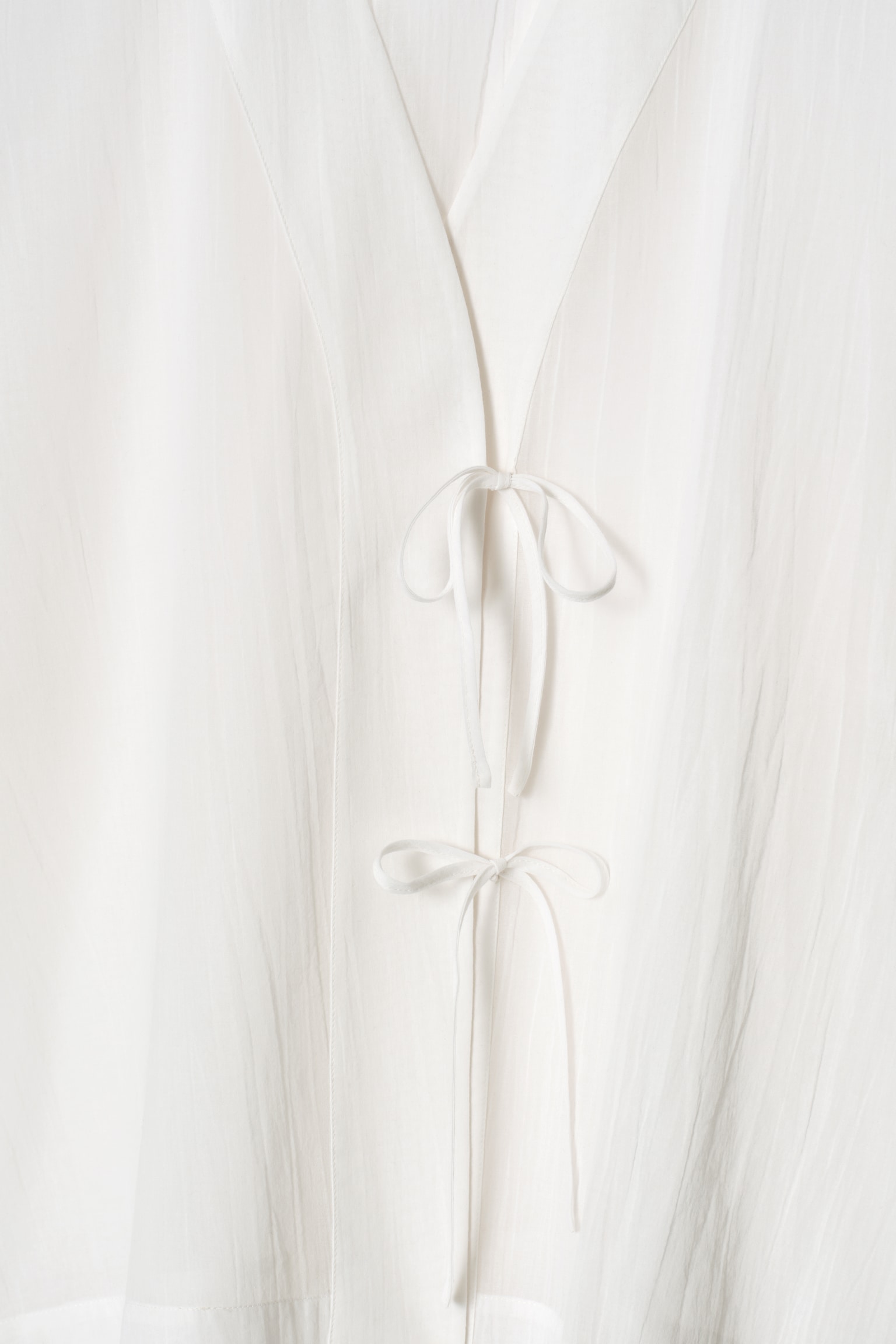 CHEMISE DE PLAGE FROISSÉE DEVANT À NOUER - BLANC/NOIR - 3