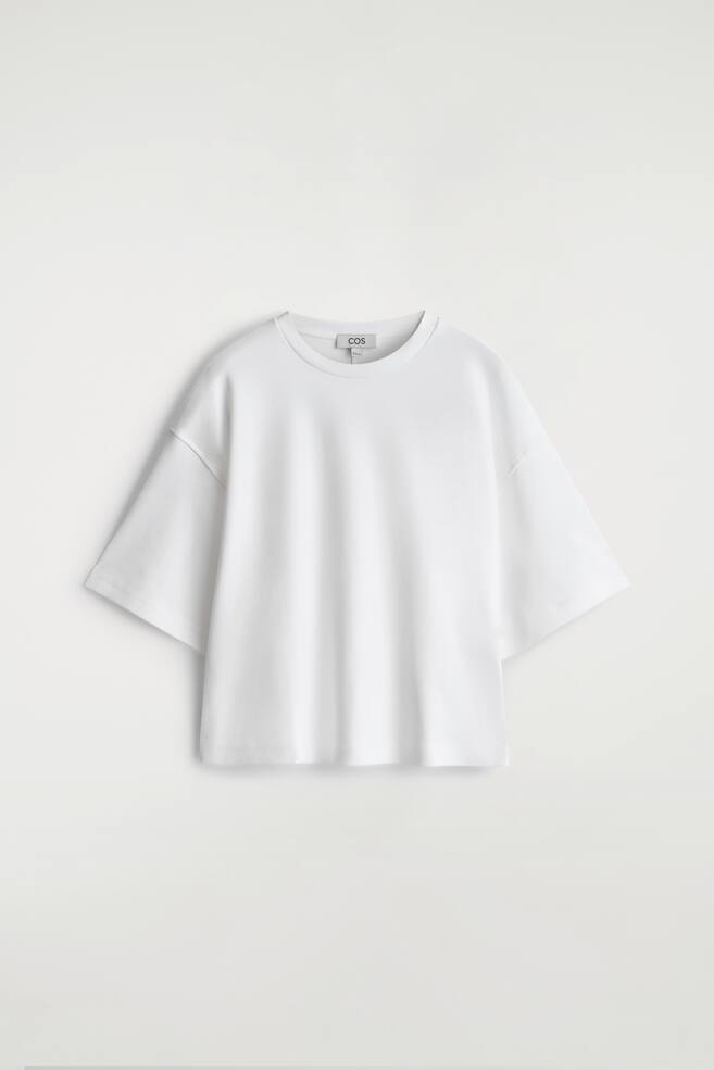 OVERSIZED BOXY COTTON T-SHIRT - WHITE/BLACK - 1