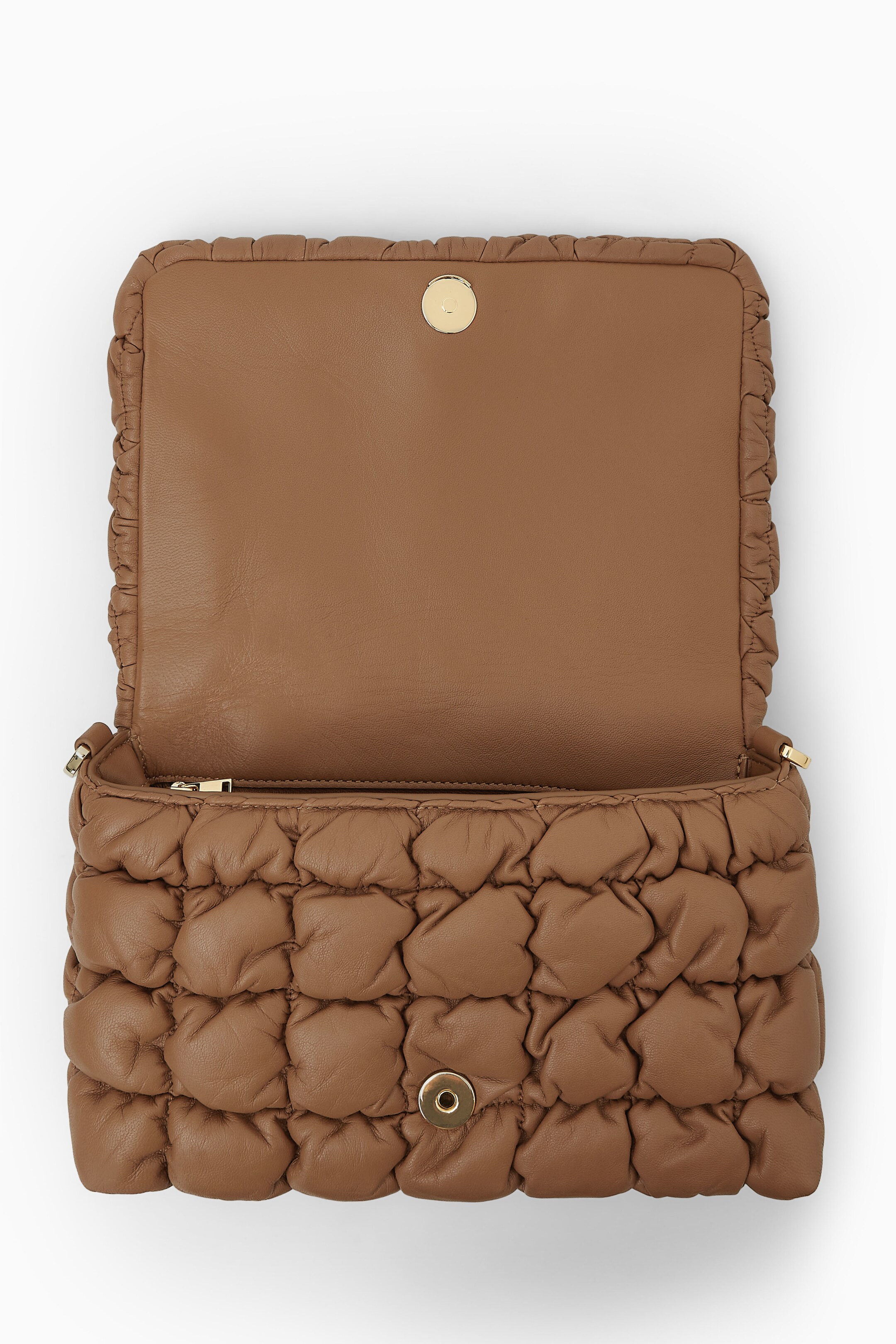 View larger image: QUILTED CROSSBODY BAG - LEATHER - BEIGE - Ladies | H&M GB 3