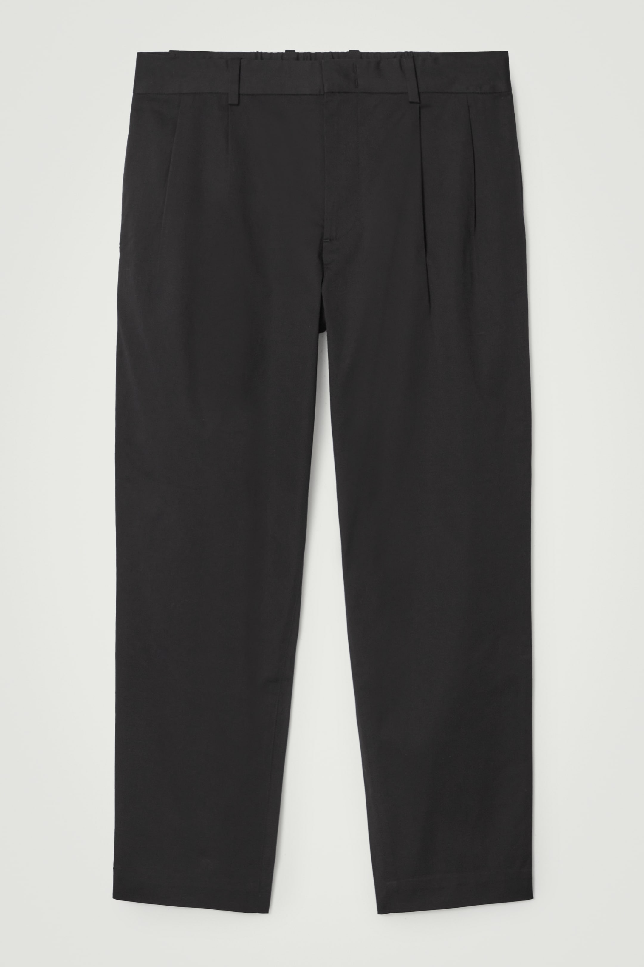 Ingrandisci l'immagine: PLEATED COTTON TAPERED TROUSERS - BLACK - UOMO | H&M CH 2