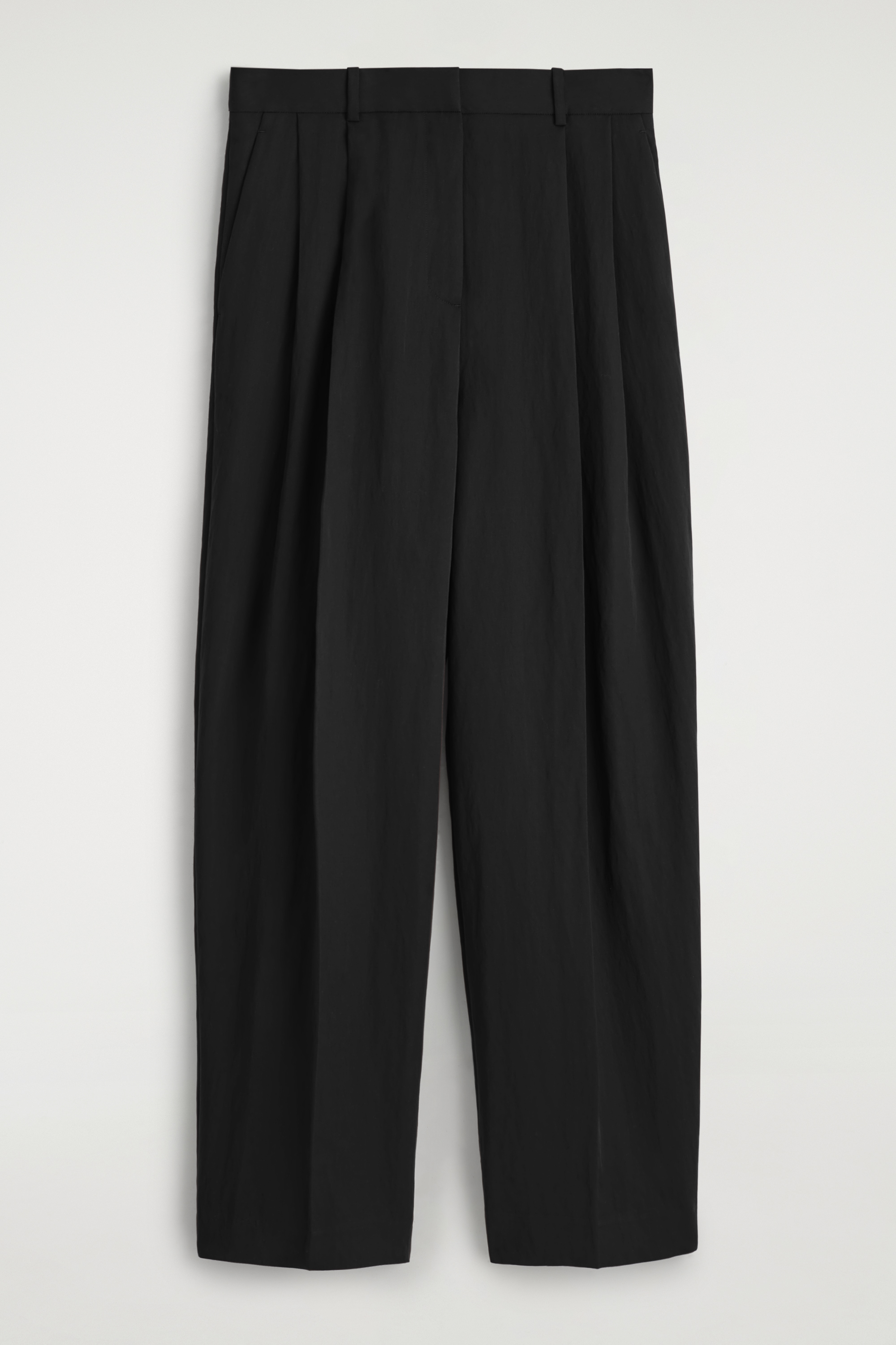 RELAXED FLUID WIDE-LEG TROUSERS - BLACK/LIGHT PINK/BURGUNDY